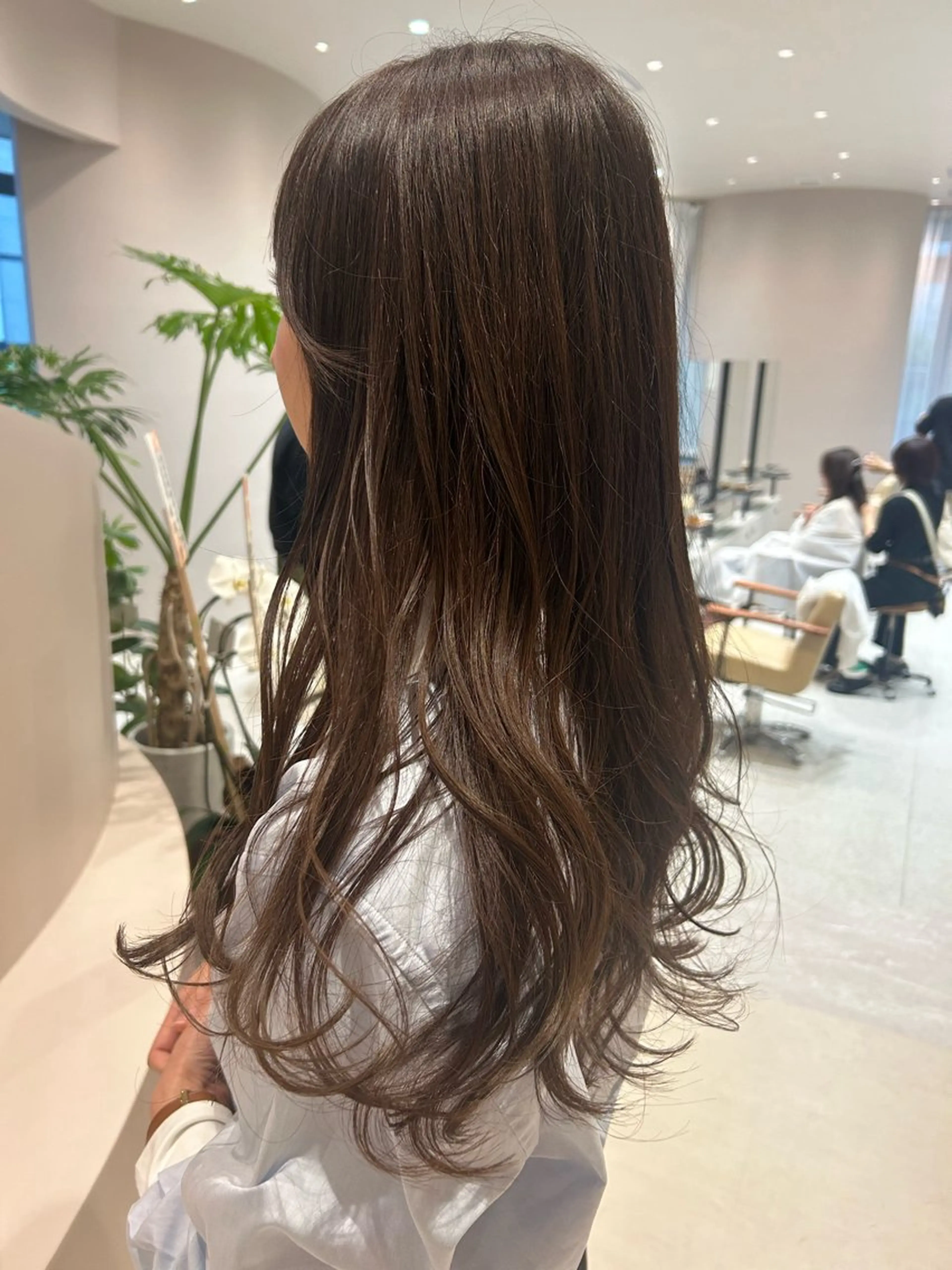 ロング カラー ブラウンカラー チョコレートブラウン カット ヘアカラー 浅倉栞 /透明感カラーのヘアスタイル