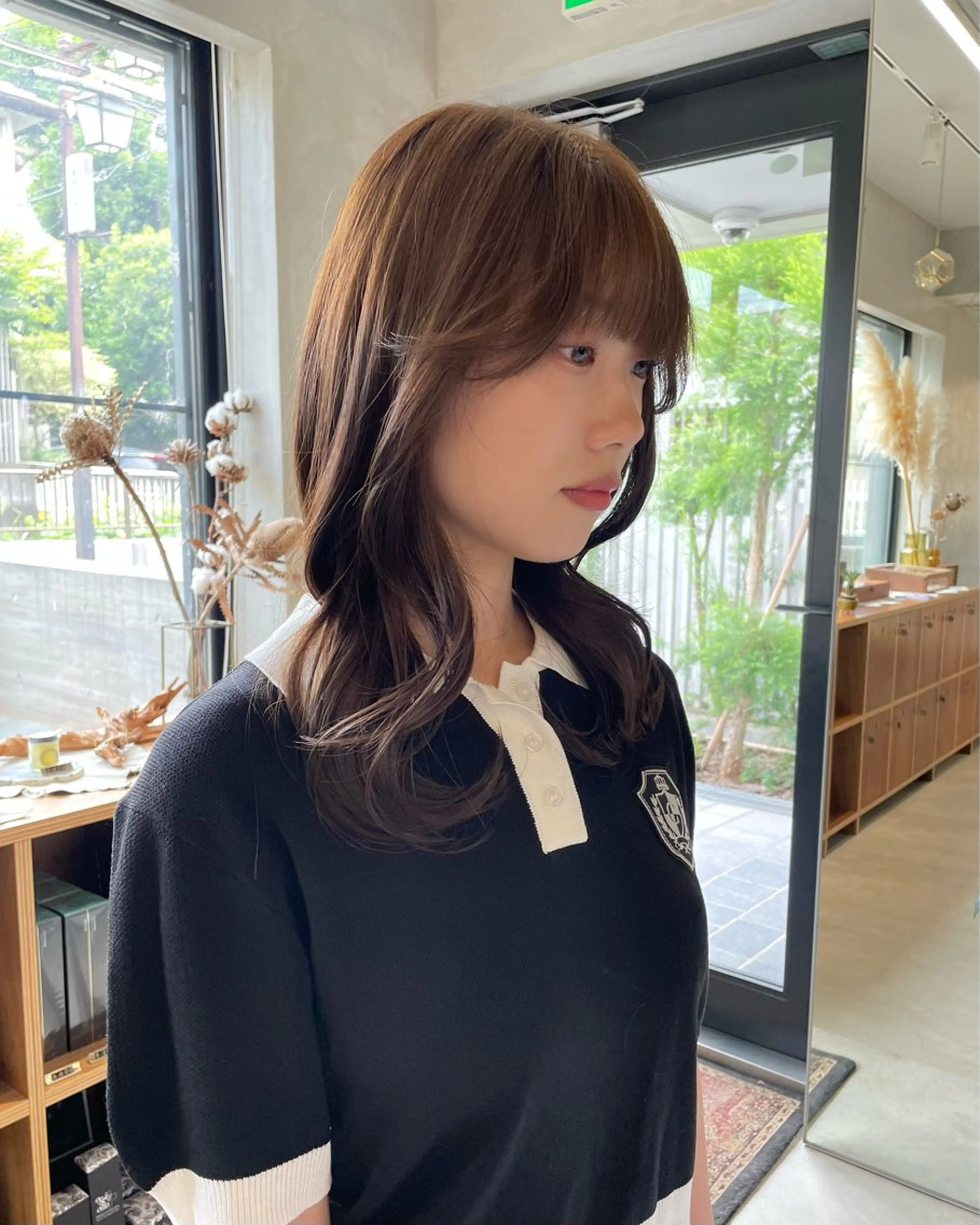 セミロング カラー アッシュ 透明感カラー オリーブアッシュ 【ブリーチ特化】 イマダナツミのヘアスタイル