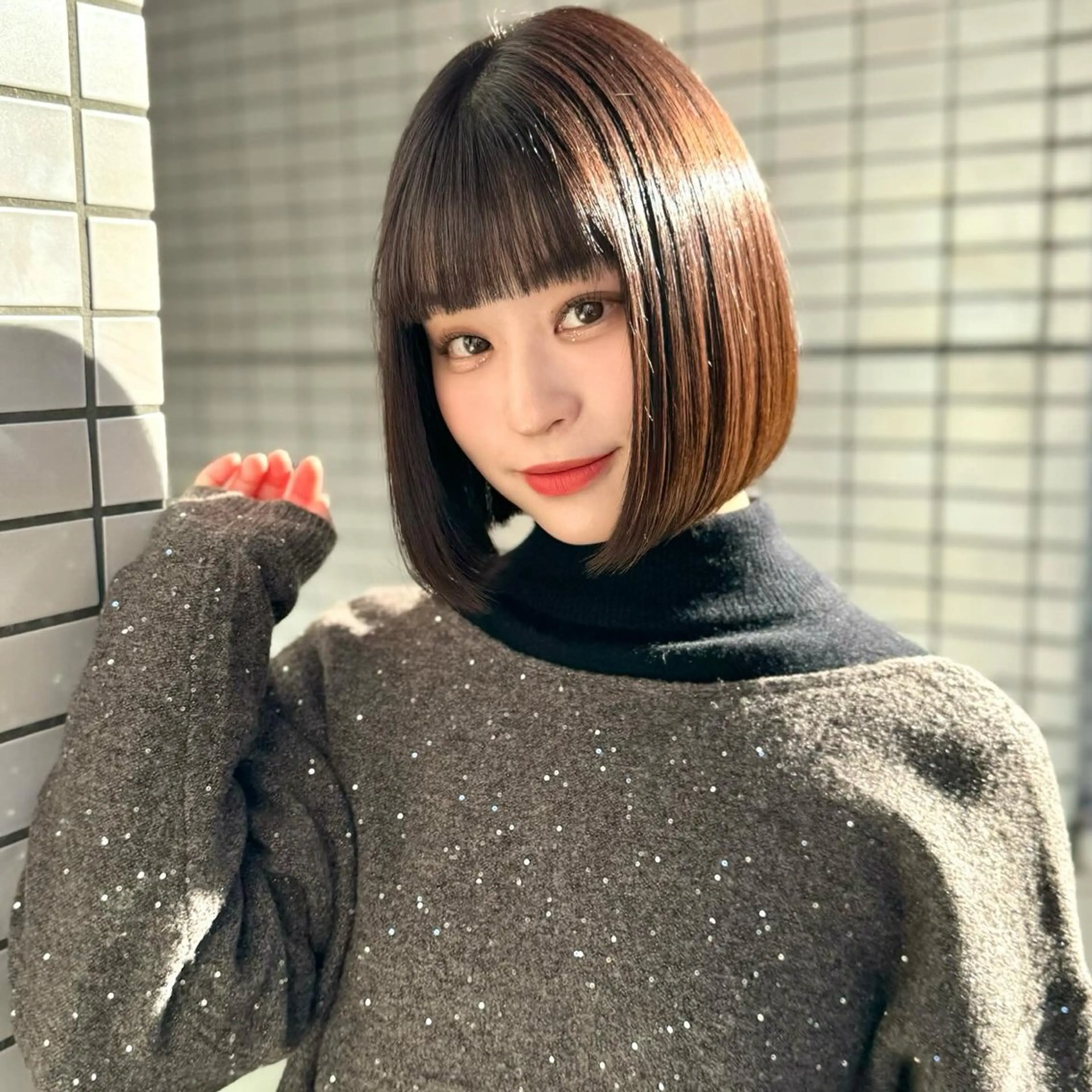 ショート カラー 髪質改善 縮毛矯正 カット ヘアカラー 縮毛矯正 トリートメント ボブ/韓国ヘア/縮毛 /髪質改善💠翔平のヘアスタイル