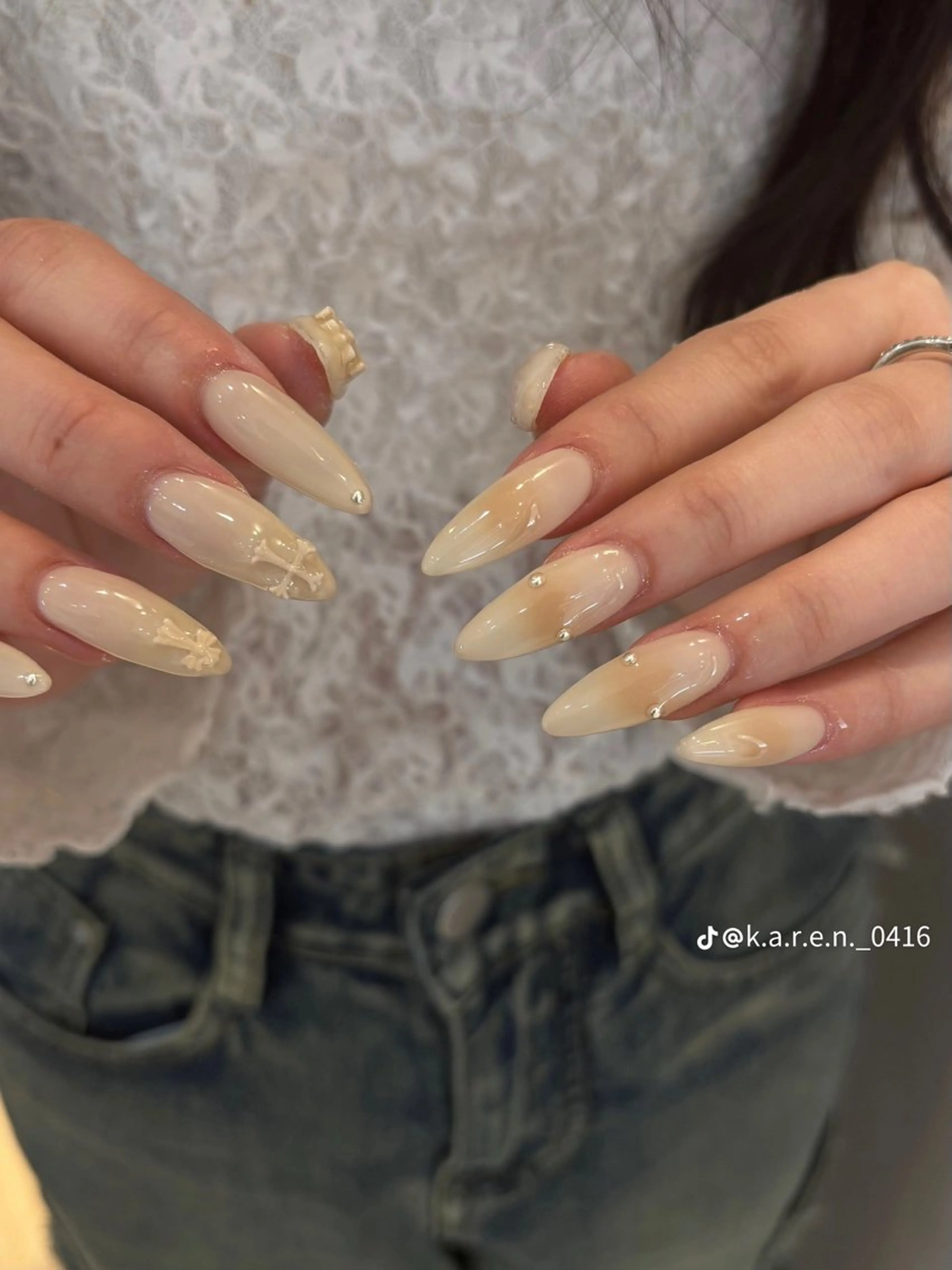 ネイル 韓国ネイル 持ち込み ニュアンスネイル ネイルチップ ハンドネイル JENNY ANA.CHUOのネイルデザイン