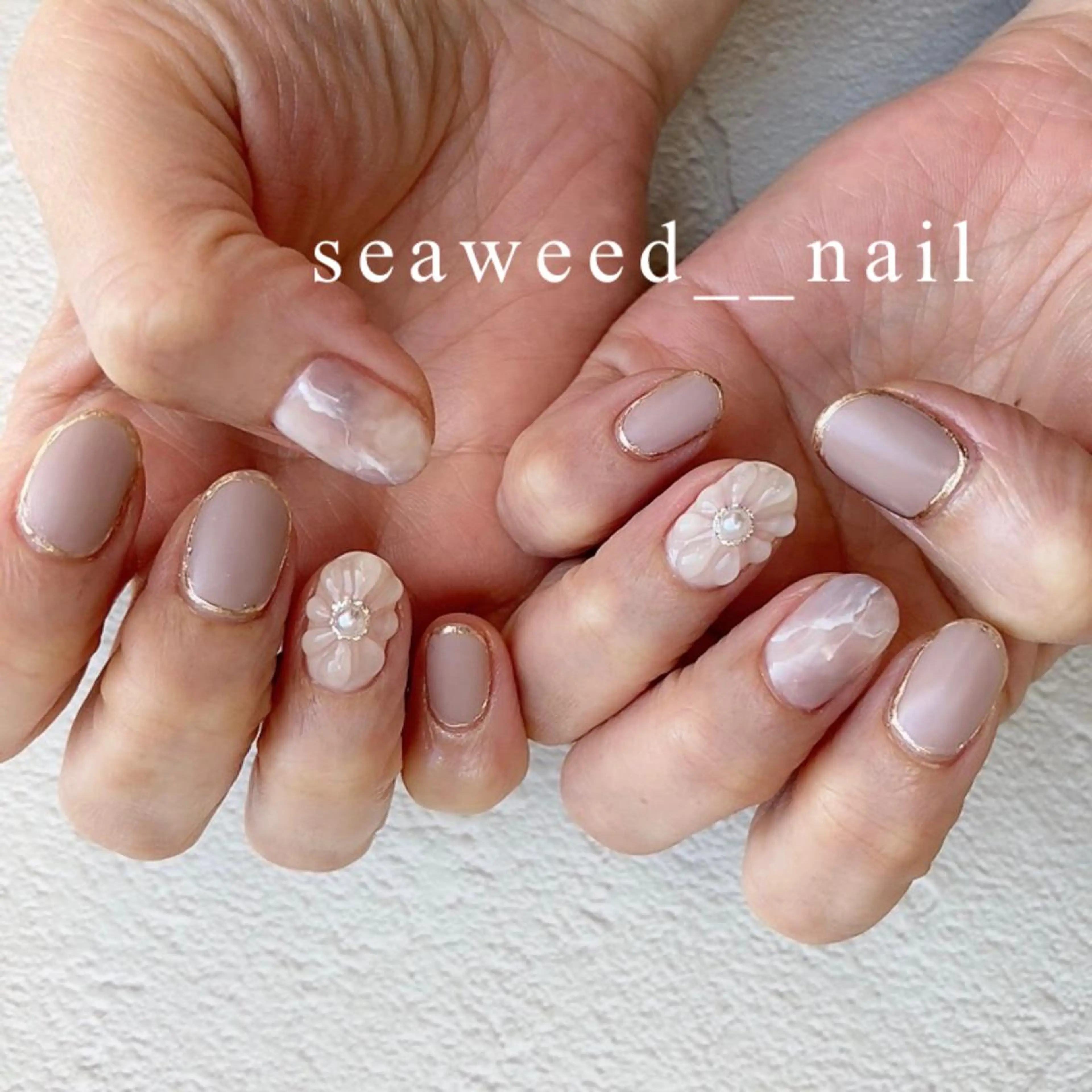 ネイル ぷっくりネイル ハンドネイル seaweed nailのネイルデザイン