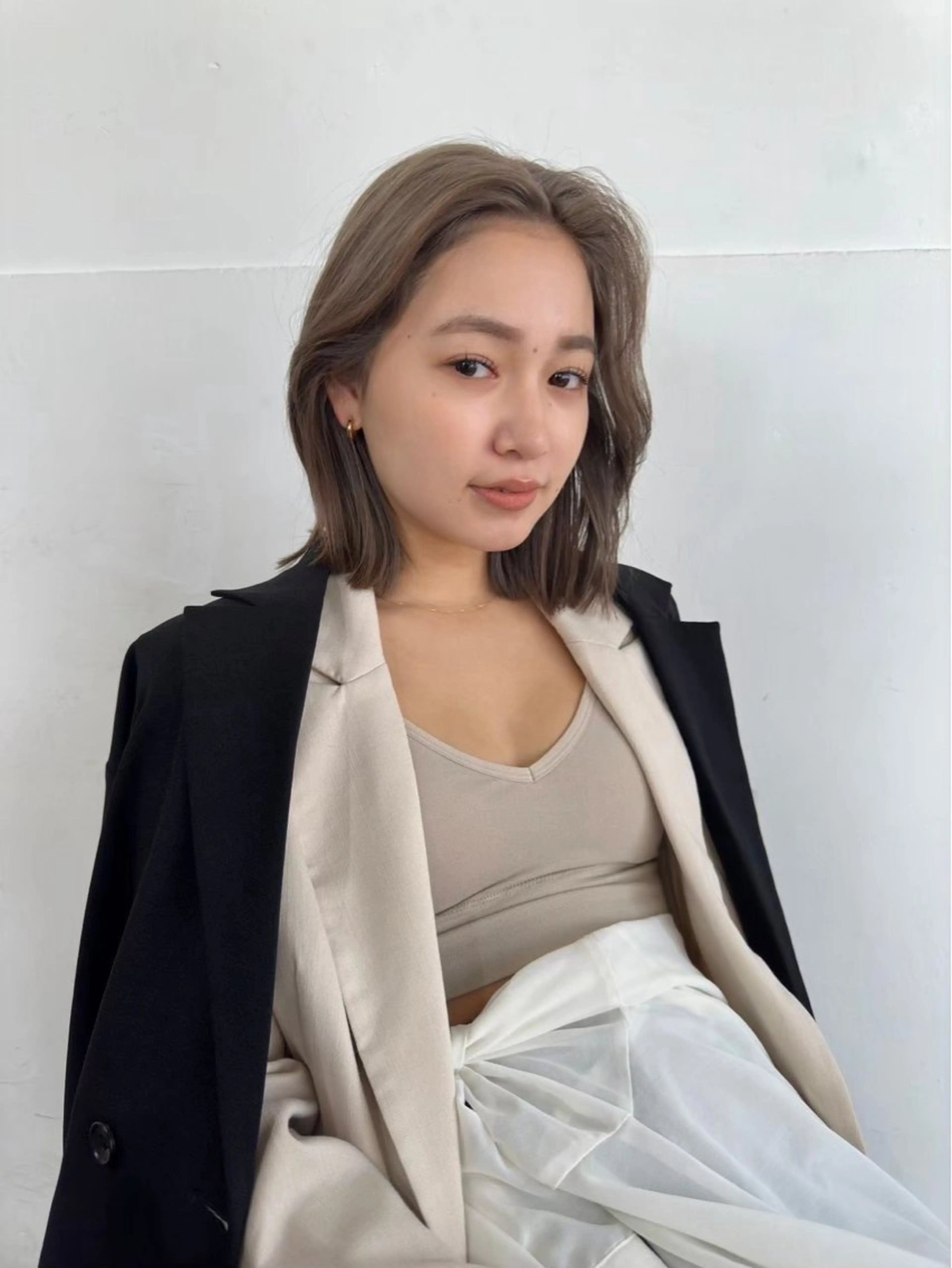 ミディアム ヘアカラー 愛加メンズパーマ・ ボブ・ピンクカラーのヘアスタイル