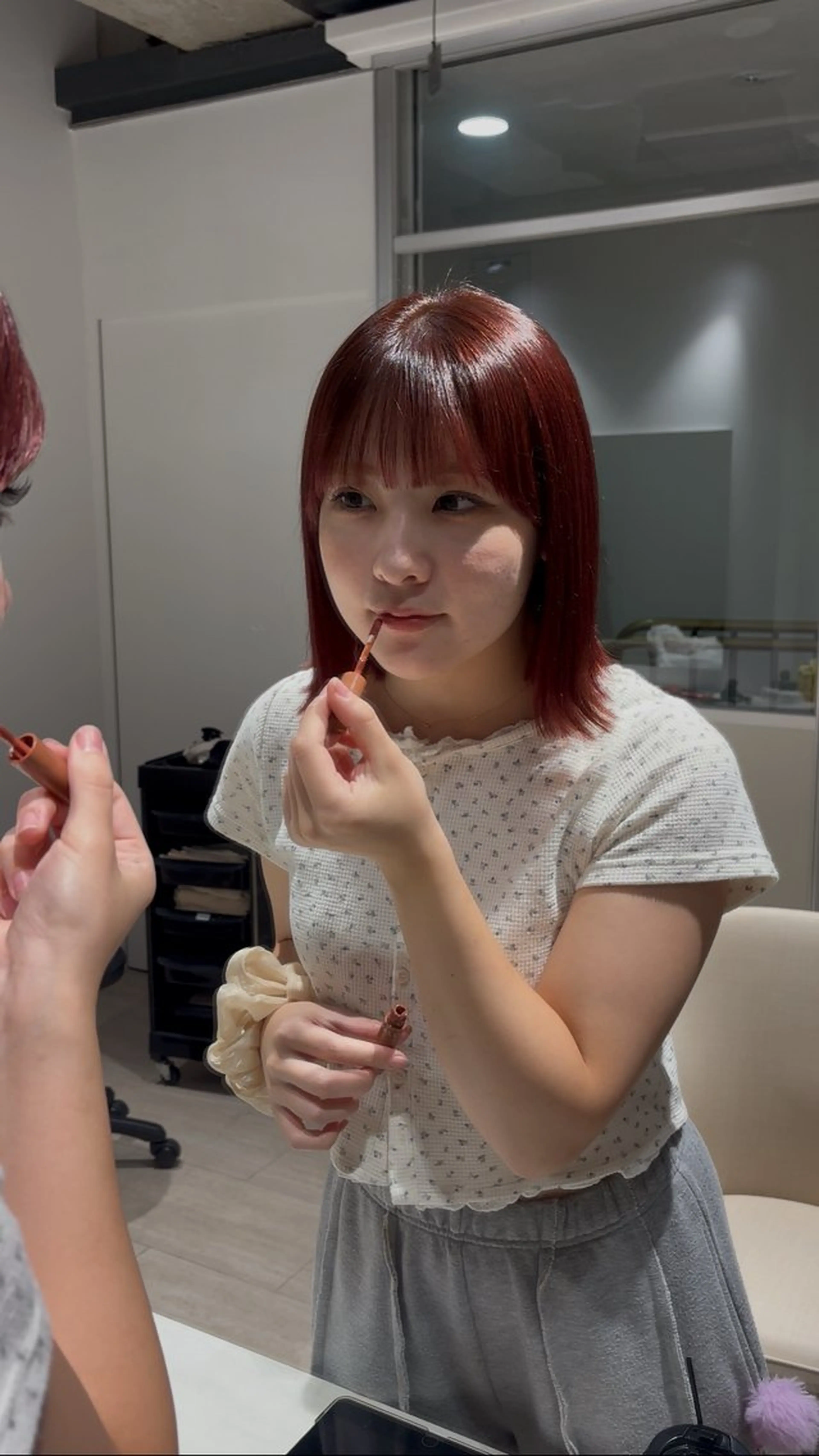 カラー ブリーチ ブラウンカラー オレンジ オレンジブラウン カット misuzu/名古屋 /酸性ストレートのヘアスタイル