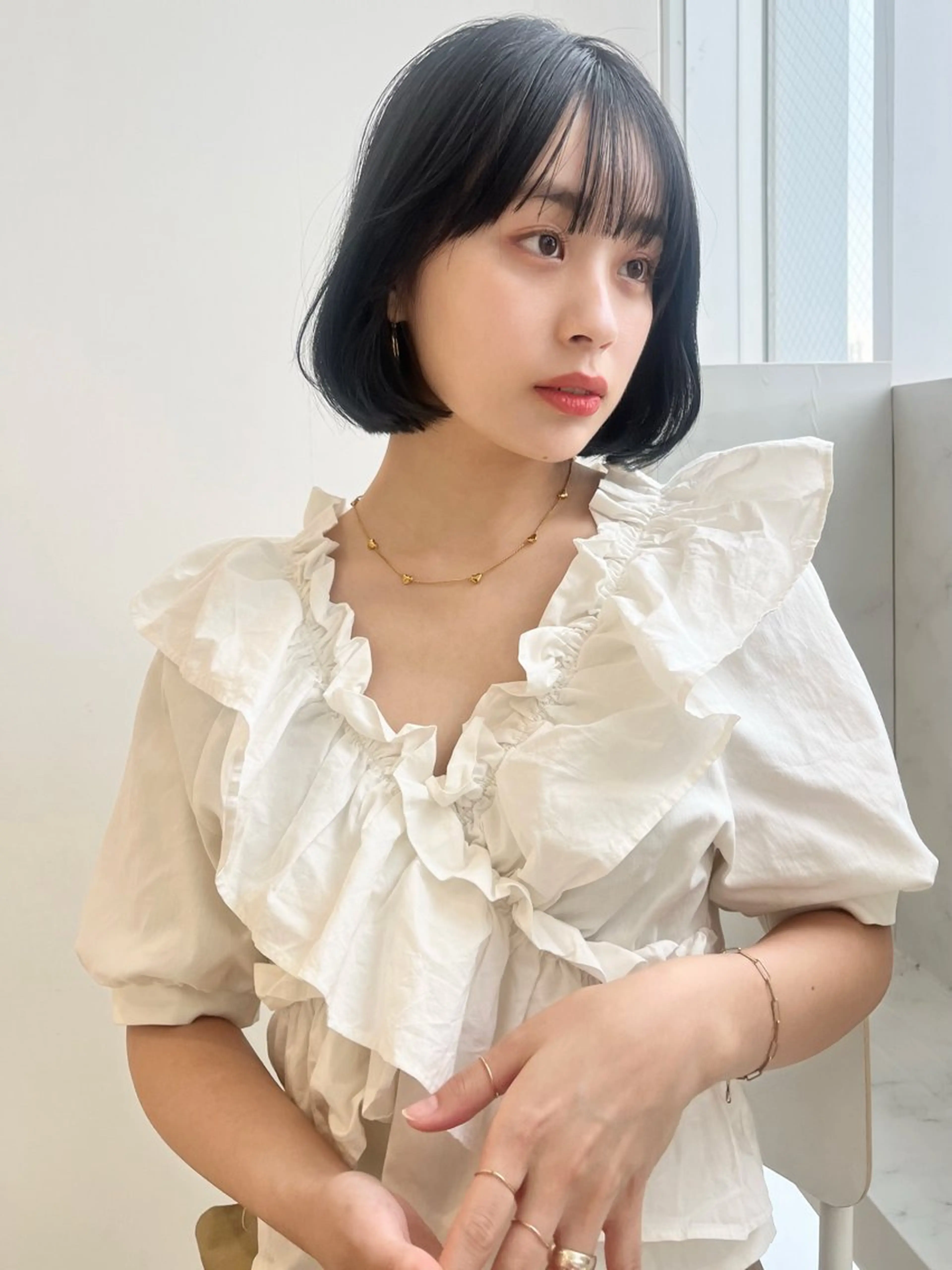 ショート 韓国メンズ特化 ダウン・毛流れパーマのヘアスタイル