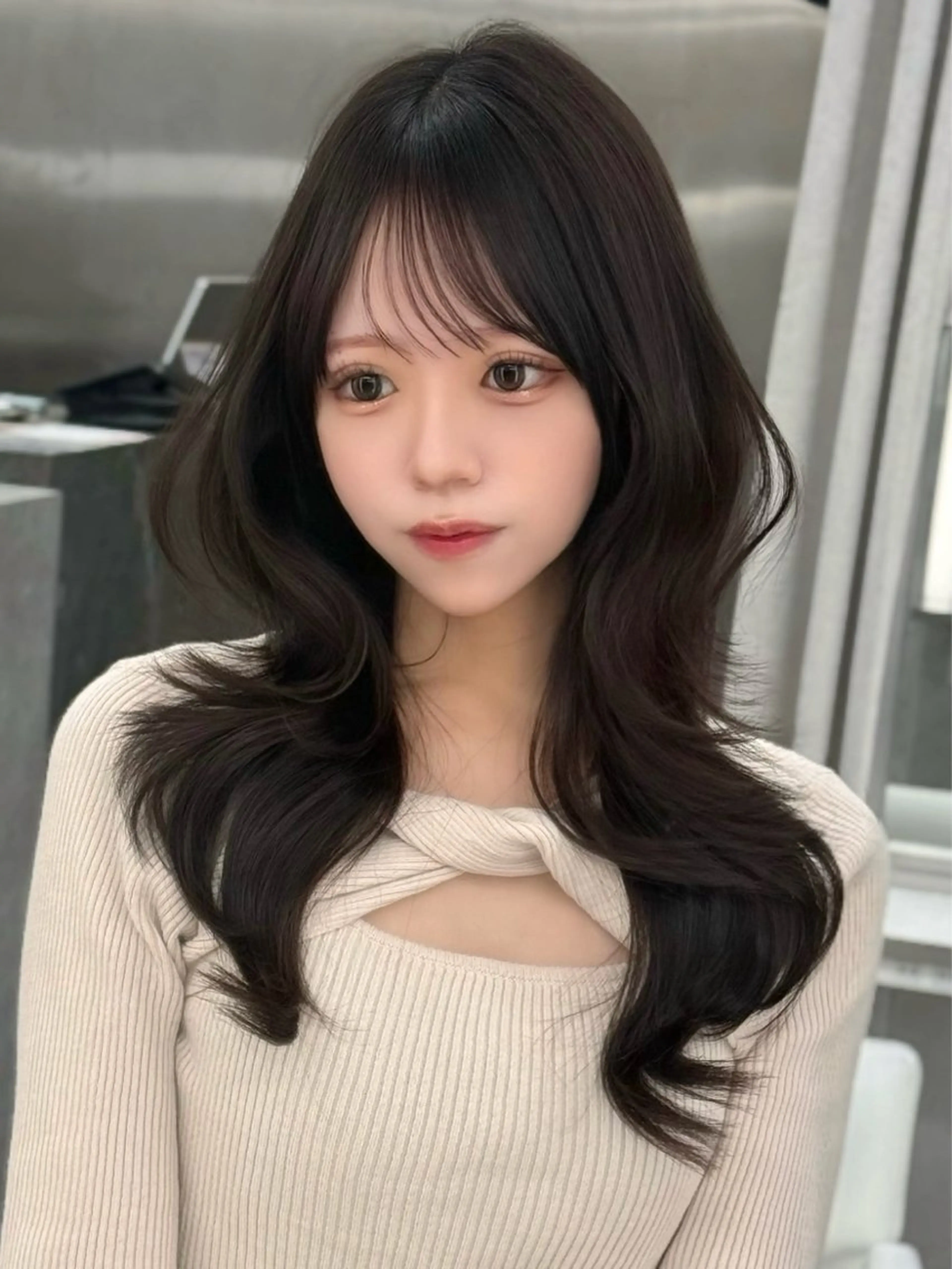 セミロング カラー カット ヘアカラー トリートメント MAEUL luna所属・前髪顔周り/レイヤー 韓国/桔川恒のヘアスタイル