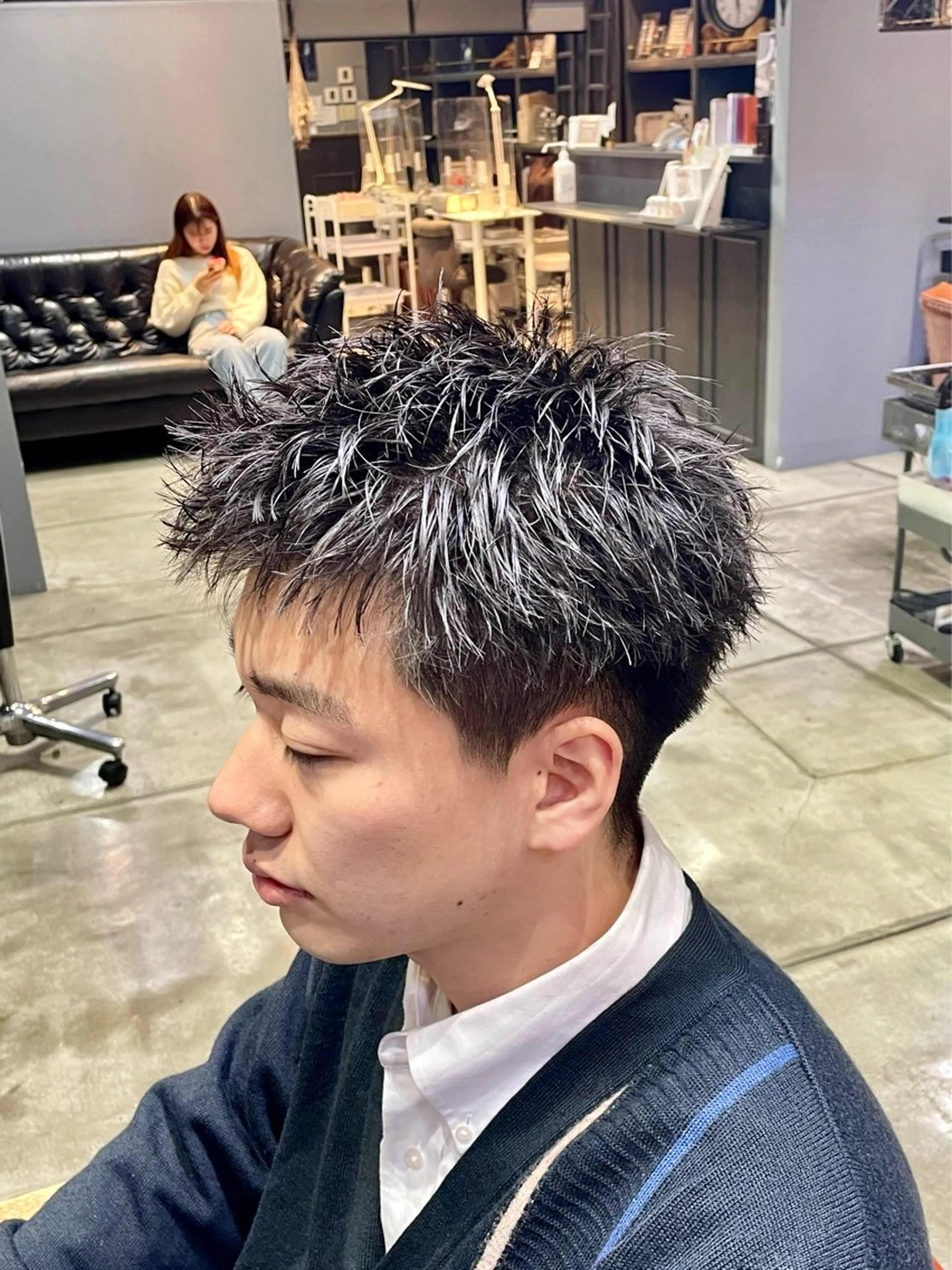 ショート カラー メンズ くせ毛 カット ヘアカラー ヘアセット メンズカット/パーマ /KAKERUのヘアスタイル