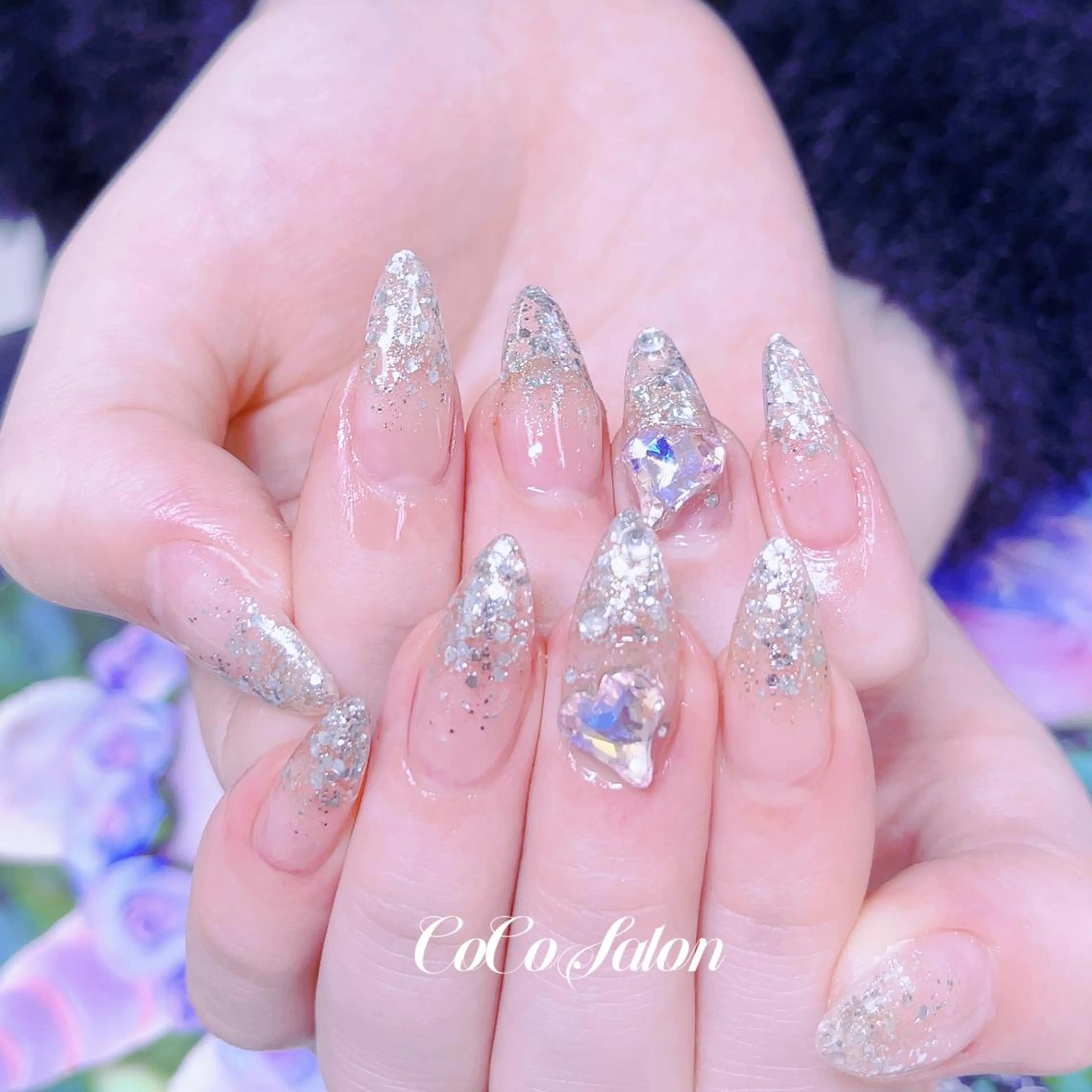 ネイル 入学式 長さ出し ジェルネイル グラデーション 卒業式 ハンドネイル CoCoSalon ネイル/まつ毛予約のネイルデザイン