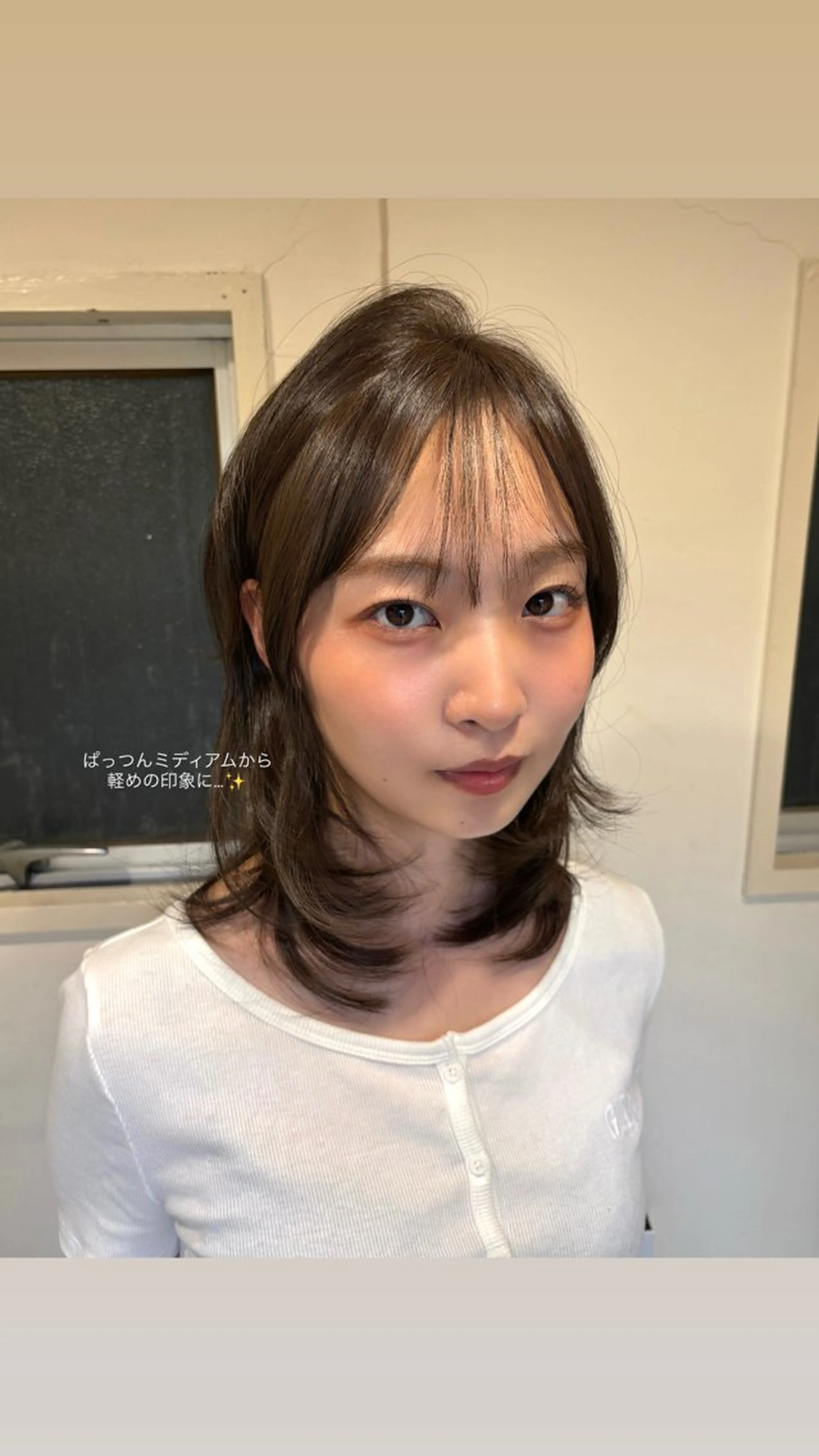 ミディアム カット Gigi 代々木所属・りこ 🐈‍⬛韓国艶カラーのヘアスタイル