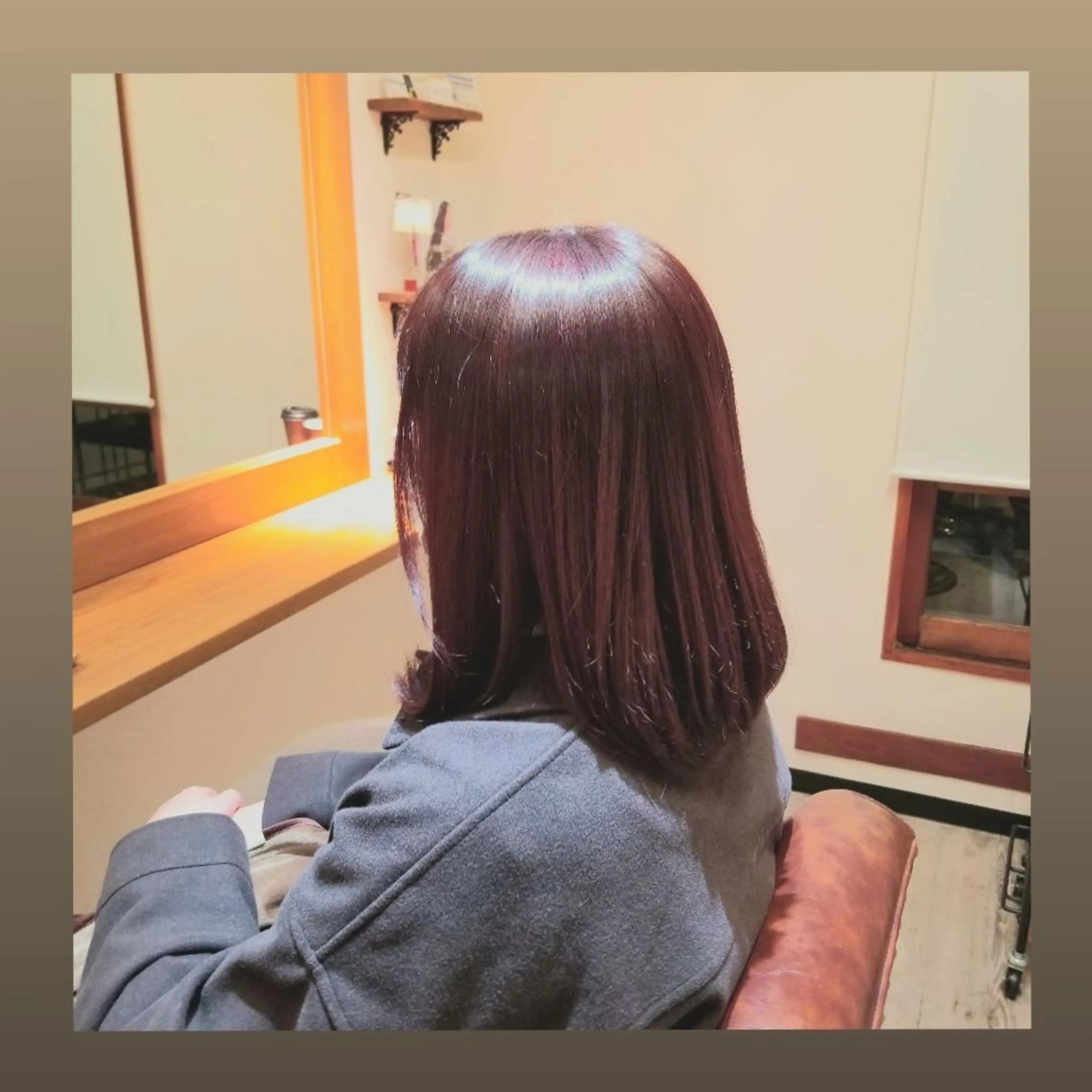 ミディアム カラー ブリーチ ブリーチなしカラー ピンクカラー ヘアカラー 松江  幸世のヘアスタイル
