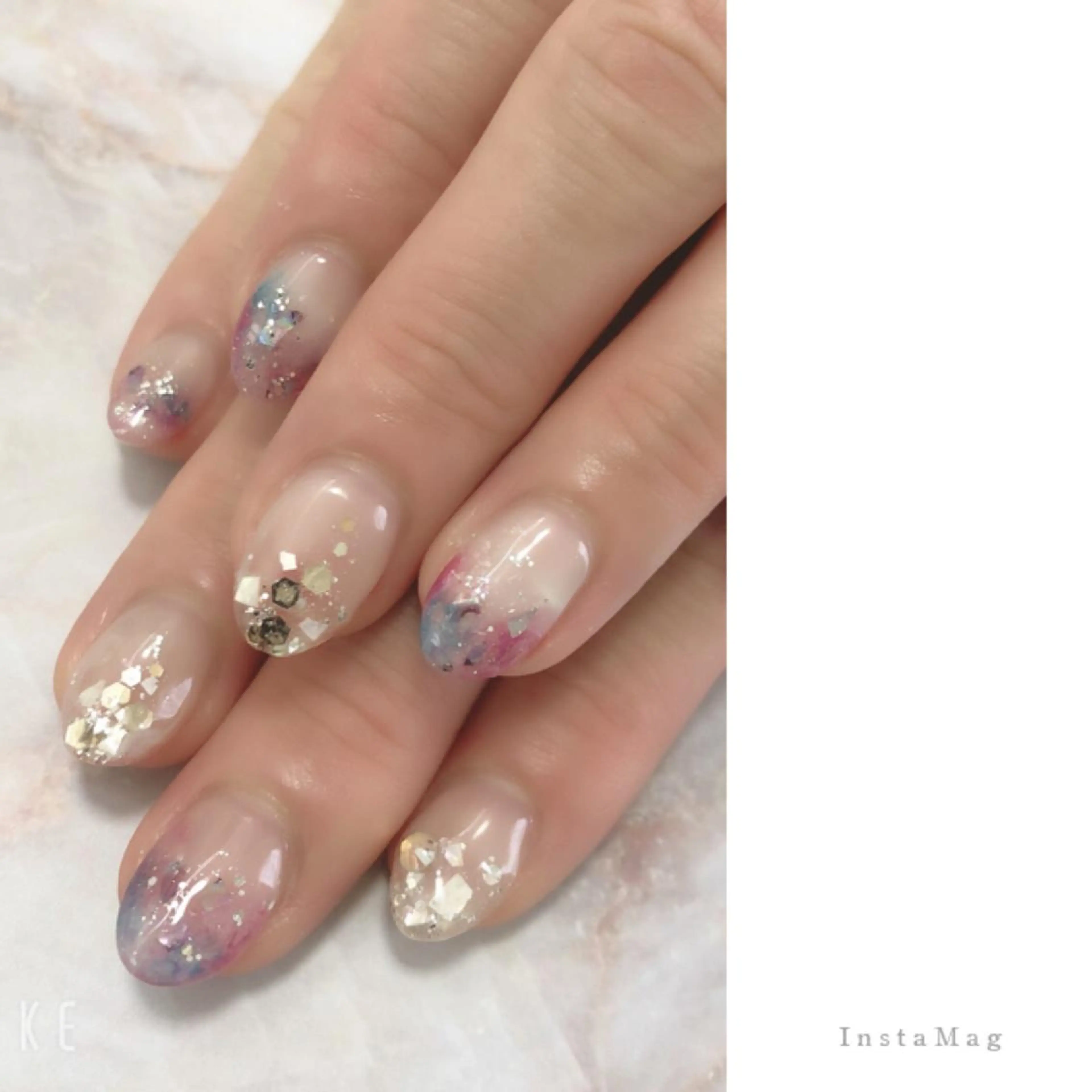 ネイル ジェルネイル 韓国ネイル ミラーネイル 持ち込み ニュアンスネイル Azulsou 廣川愛のネイルデザイン