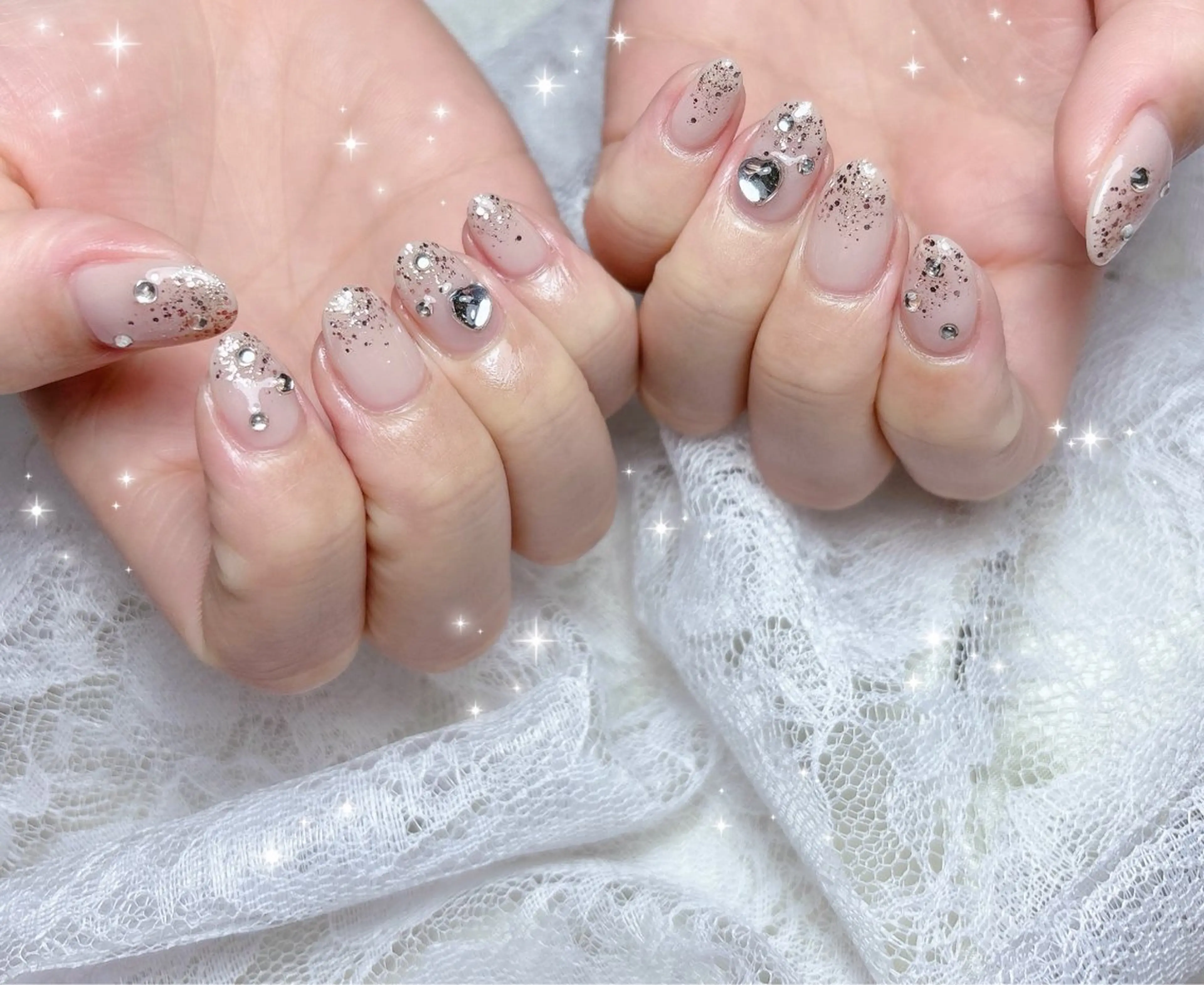 ネイル ラメ(グリッター) ハンドネイル FLARE NAIL フレアネイルのネイルデザイン