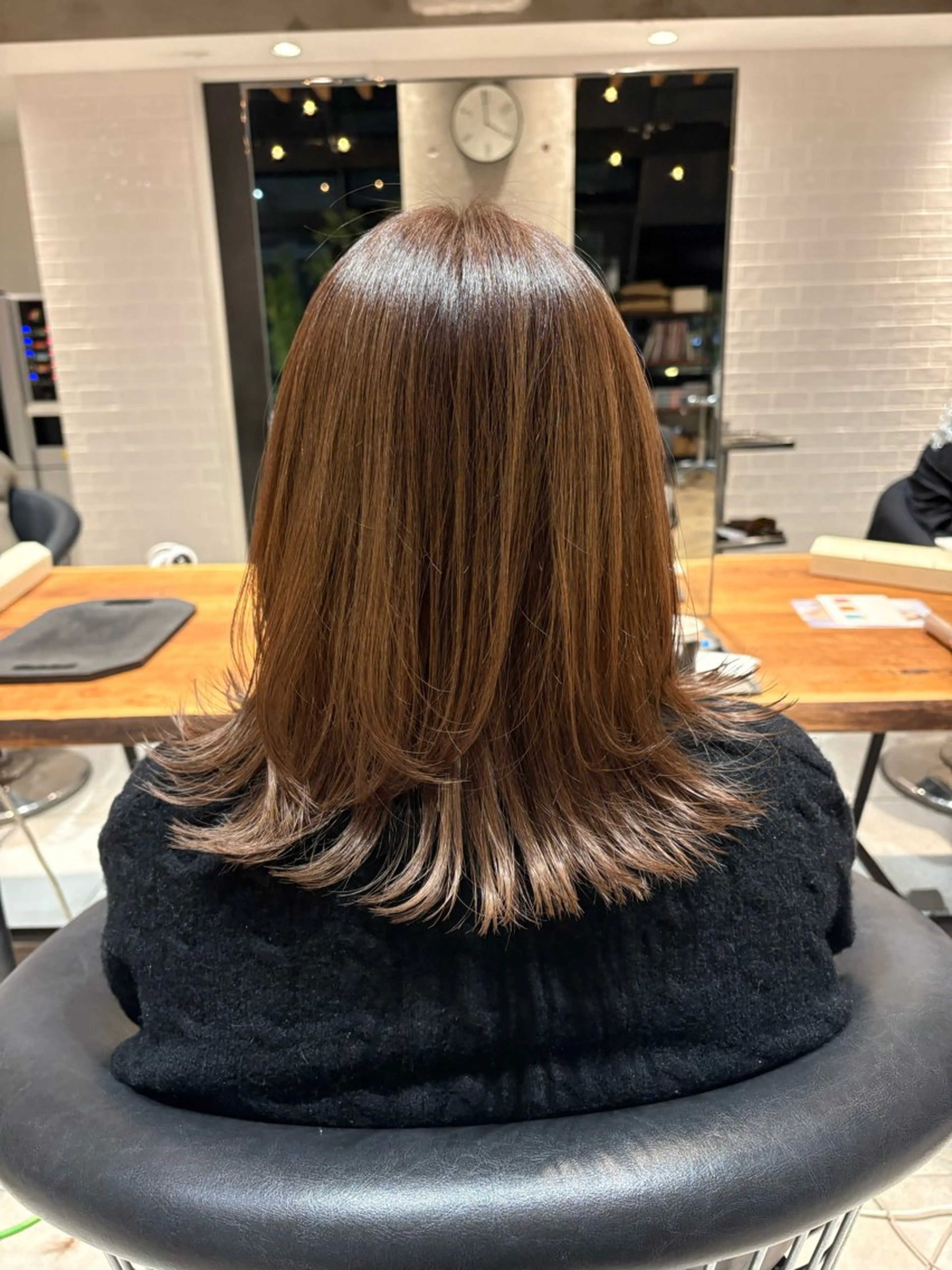 ミディアム カラー ボブレイヤー ボブ くびれヘア レイヤーカット カット ヘアカラー sweetroom藤沢所属・髪質改善✨透明感 カラー/大木南美のヘアスタイル