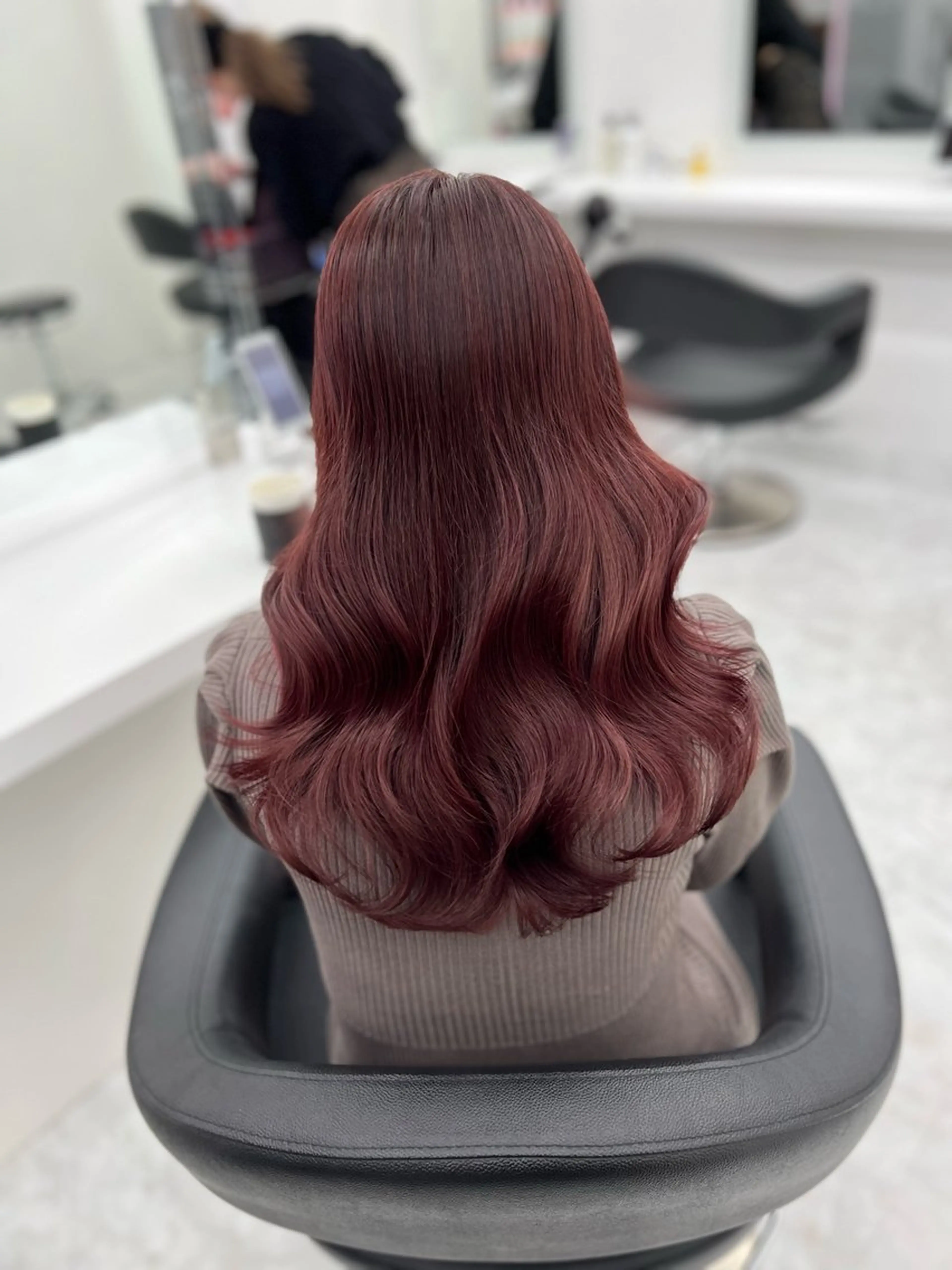 ロング カラー ヘアカラー トリートメント ヘアセット ダブルカラー特化💖 韓国ヘア💖りくのヘアスタイル