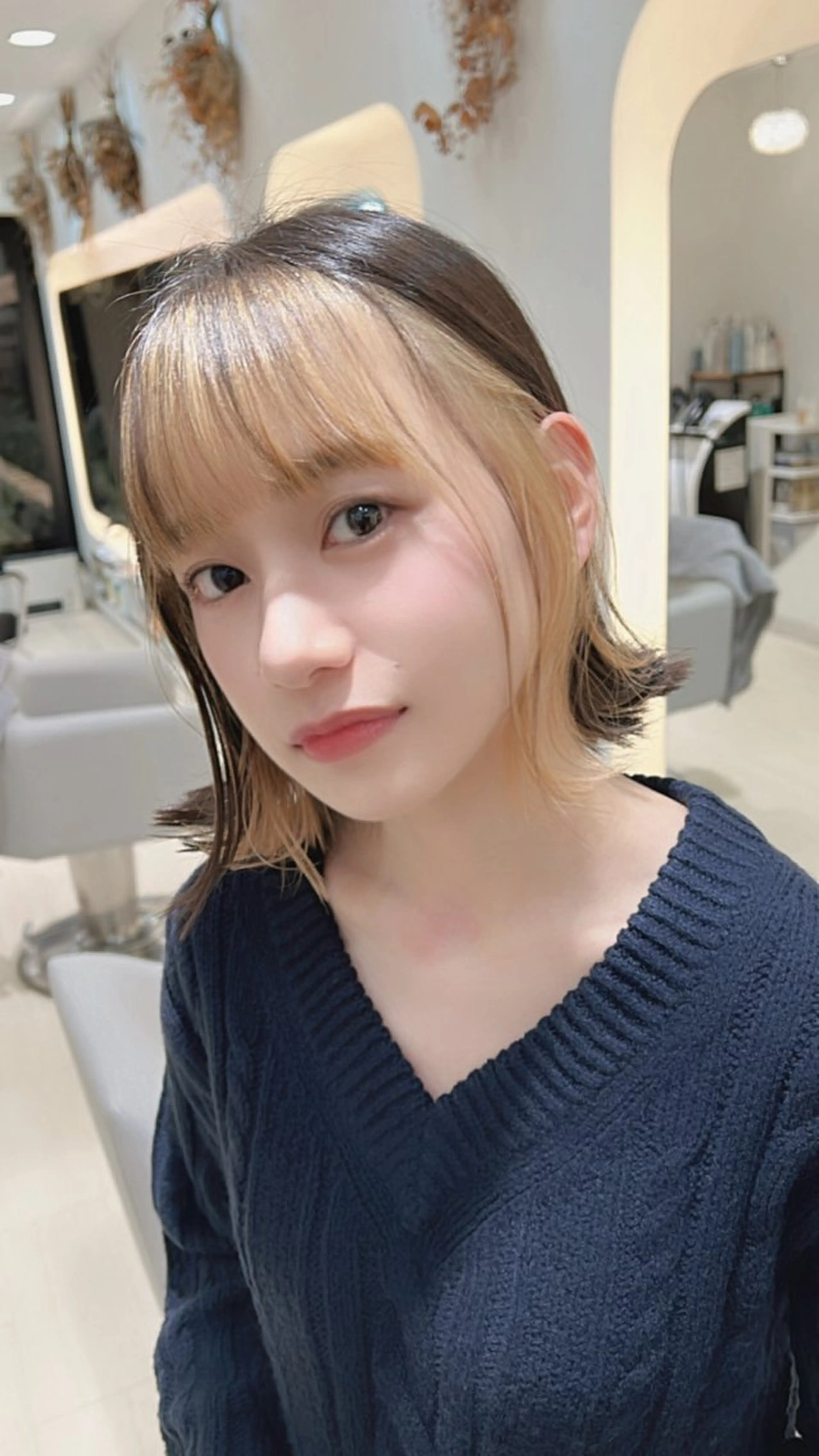 ミディアム カラー ヘアカラー 堀井 凌平のヘアスタイル