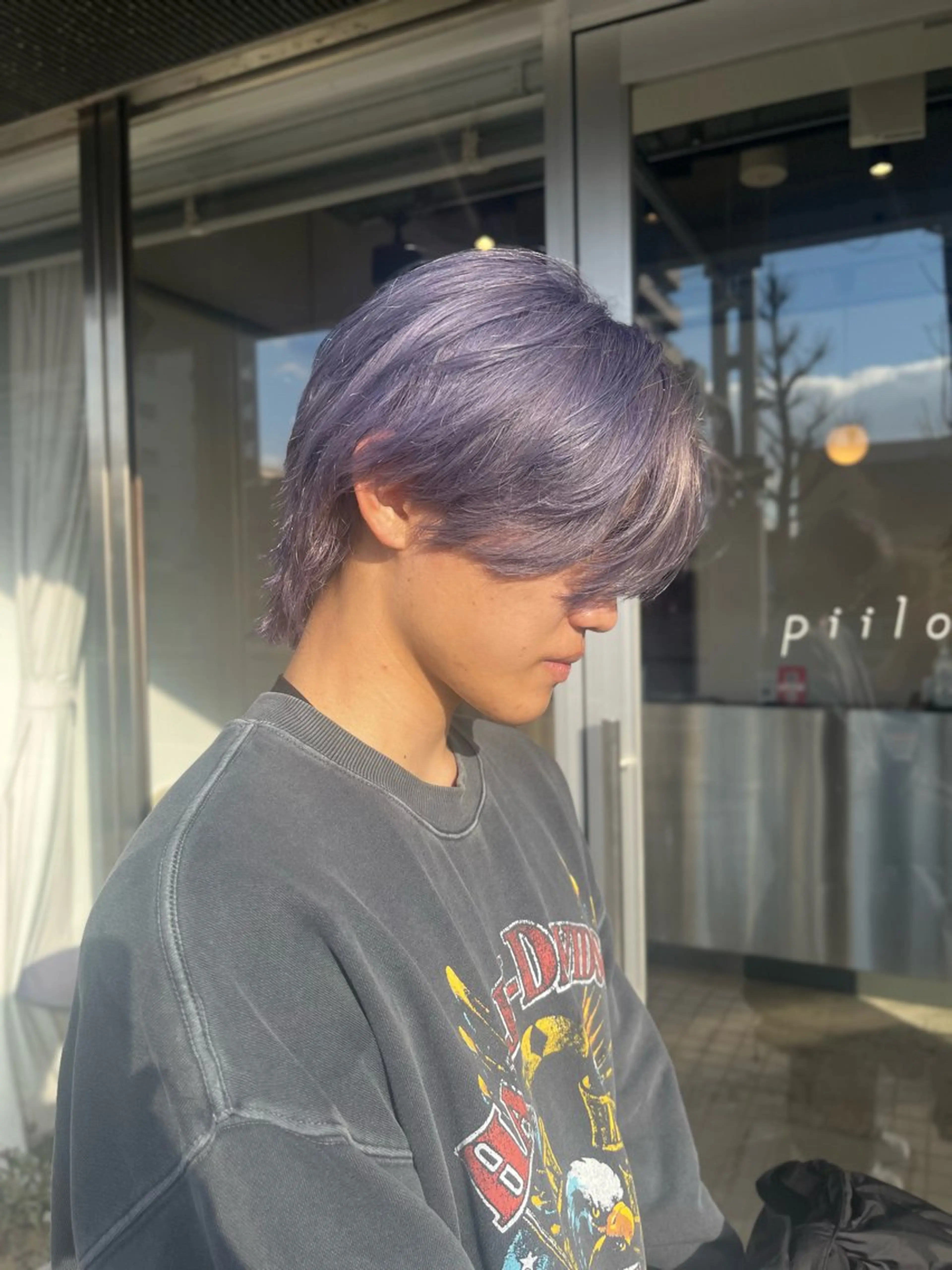 ミディアム カラー メンズ メンズブリーチ ブリーチ piilo /佐田國 友真のヘアスタイル