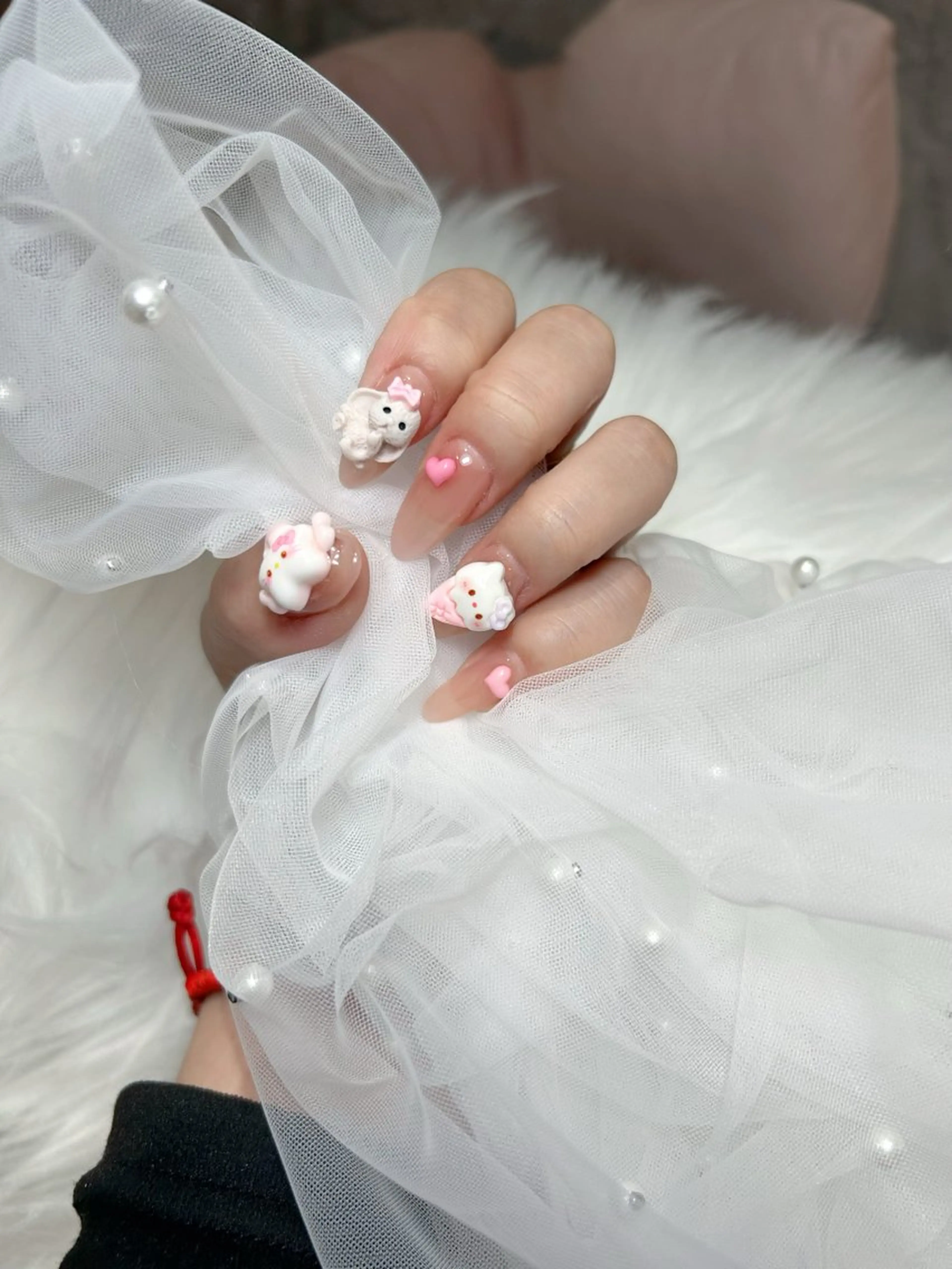 ネイル アートネイル 桜ネイル フレンチネイル ガラスフレンチ グラデーション ミナ🌈 Laule'aのネイルデザイン