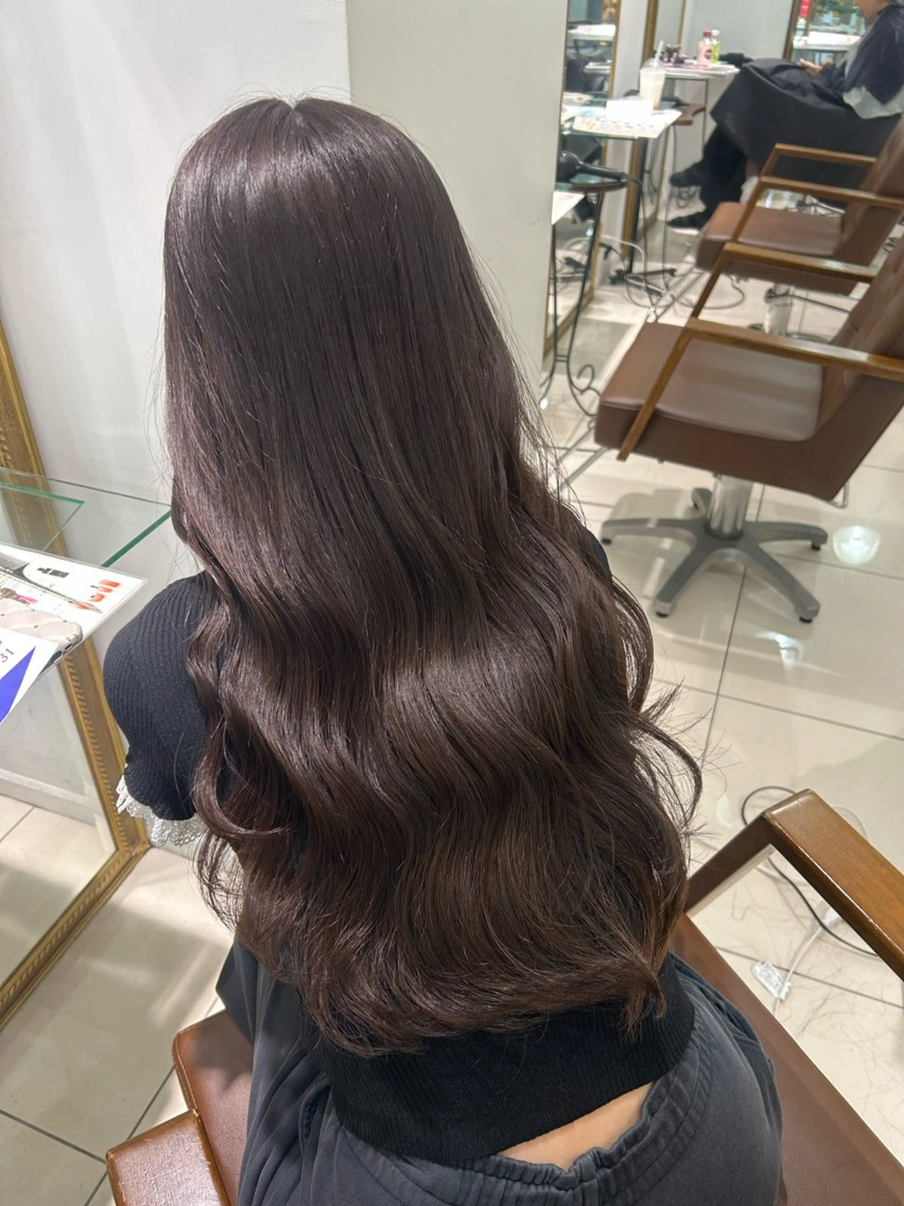 ロング カラー 透明感カラー グレージュ モカグレージュ ヘアカラー トリートメント 髪質改善透明感カラー 🕯Nanakoのヘアスタイル