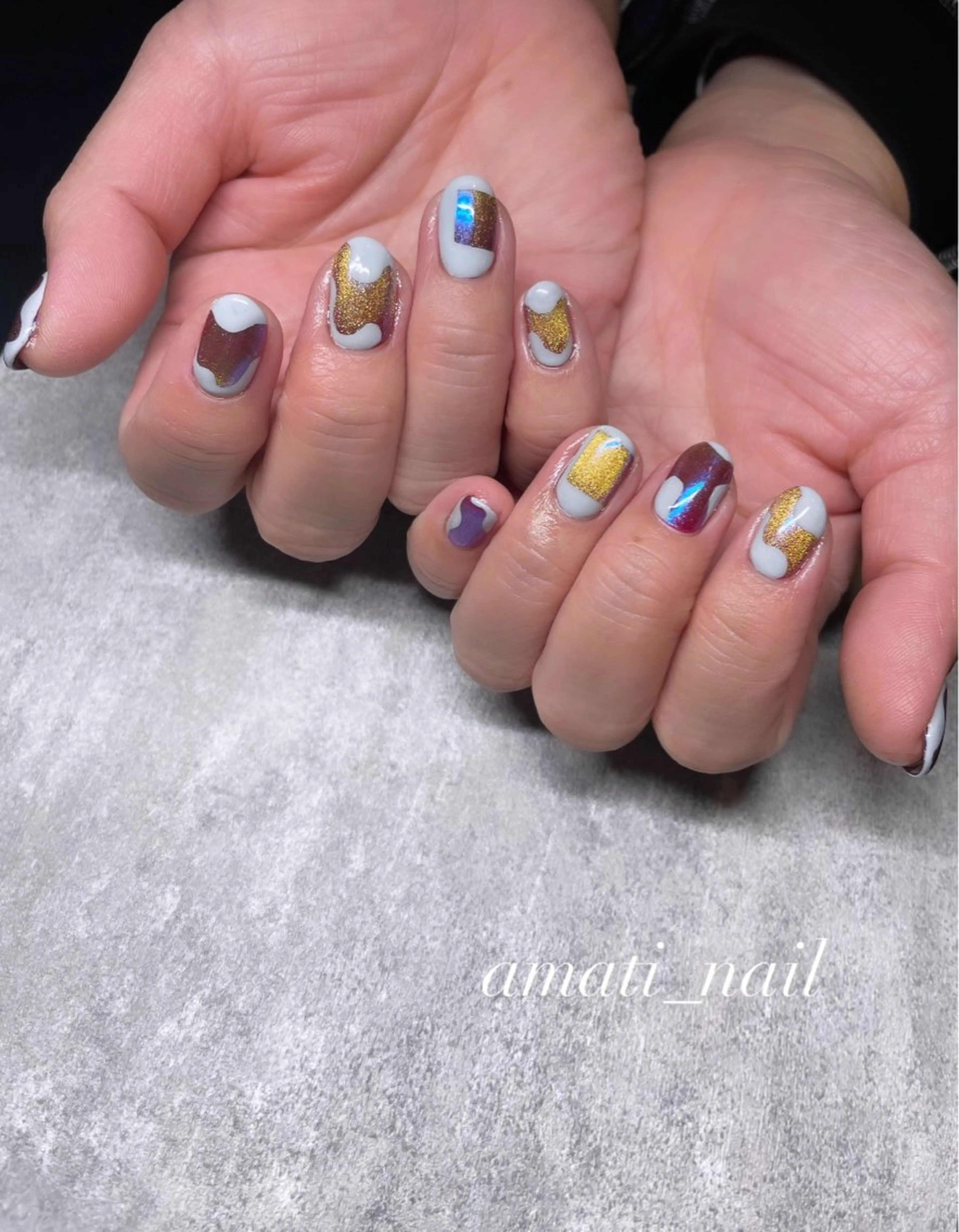 ネイル フットネイル ジェルネイル マグネットネイル ミラーネイル ニュアンスネイル ハンドネイル amati_nail TAKAKOのネイルデザイン