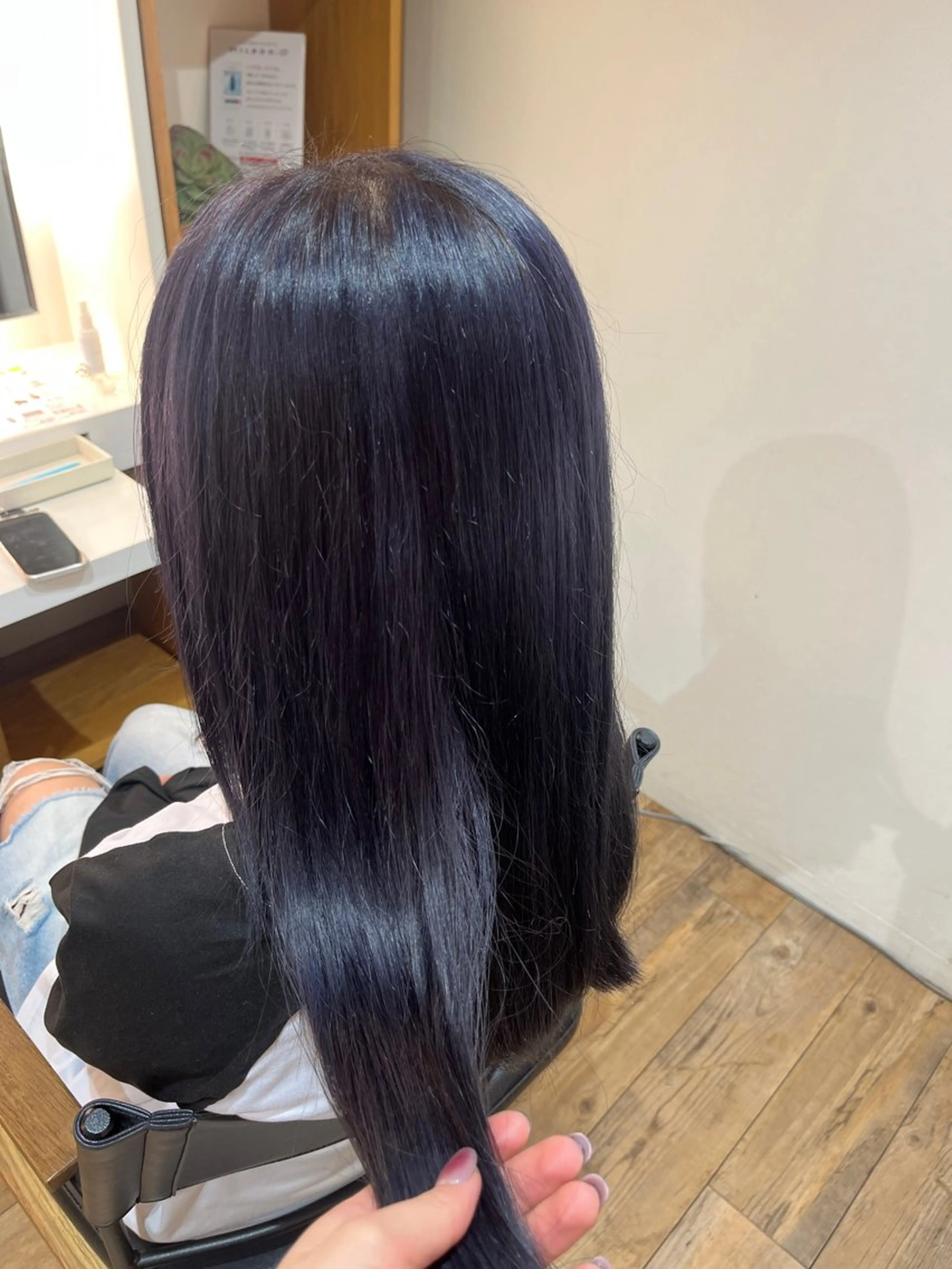 ロング カラー ネイビーカラー シルバー ヘアカラー カラー/ストレート 🕊‎佐藤友奈‎🤍のヘアスタイル