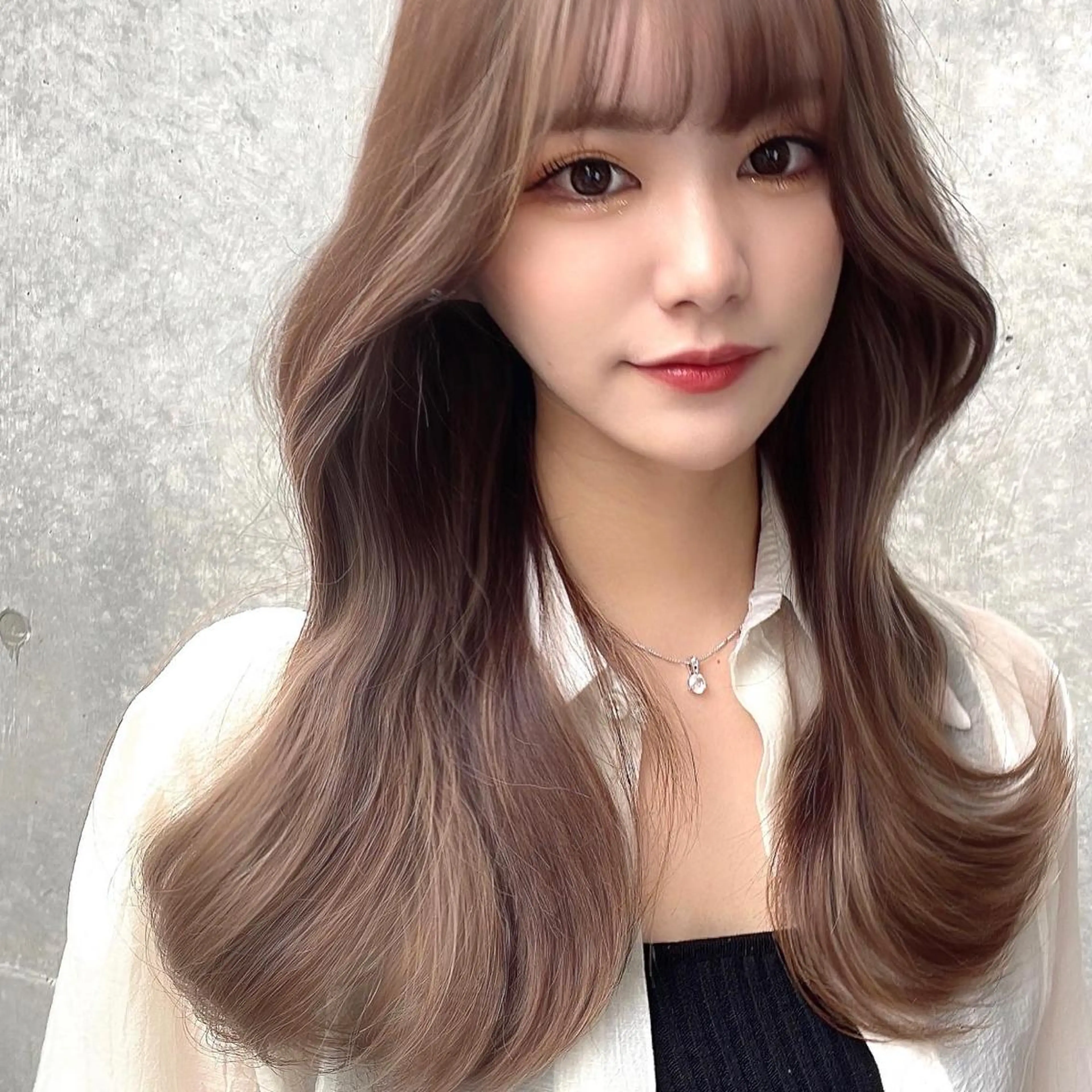 ロング カラー くびれヘア ヨシンモリ 韓国風ヘア サイドバング 小顔カット 顔周り特化/韓国ヘア /レイヤー/吉野幸大のヘアスタイル