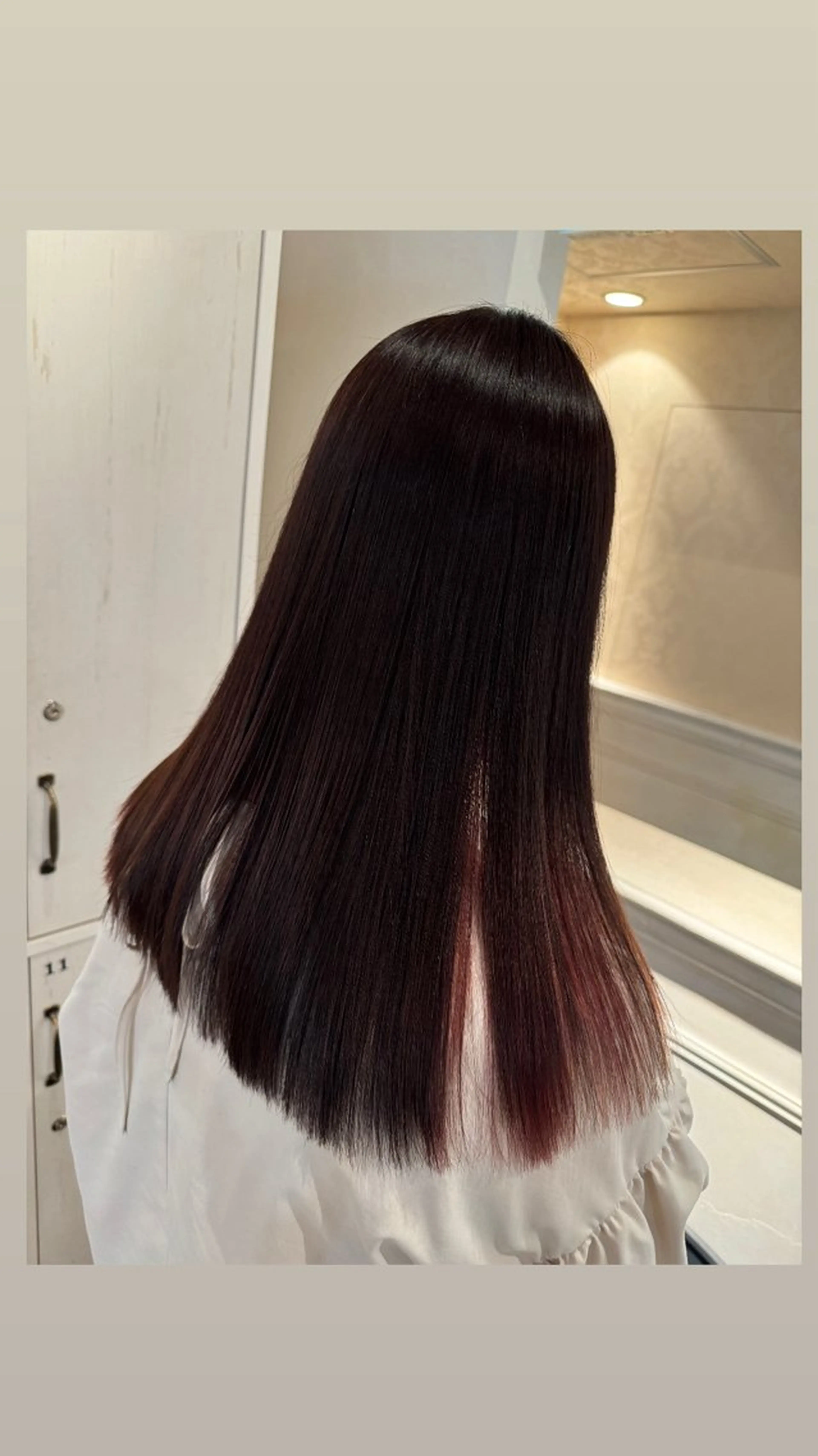 ロング カラー パーマ ブリーチ 酸性ストレート ストレートパーマ カット 縮毛矯正 銀座/ダブルカラー/ レイヤーカット/高梨のヘアスタイル