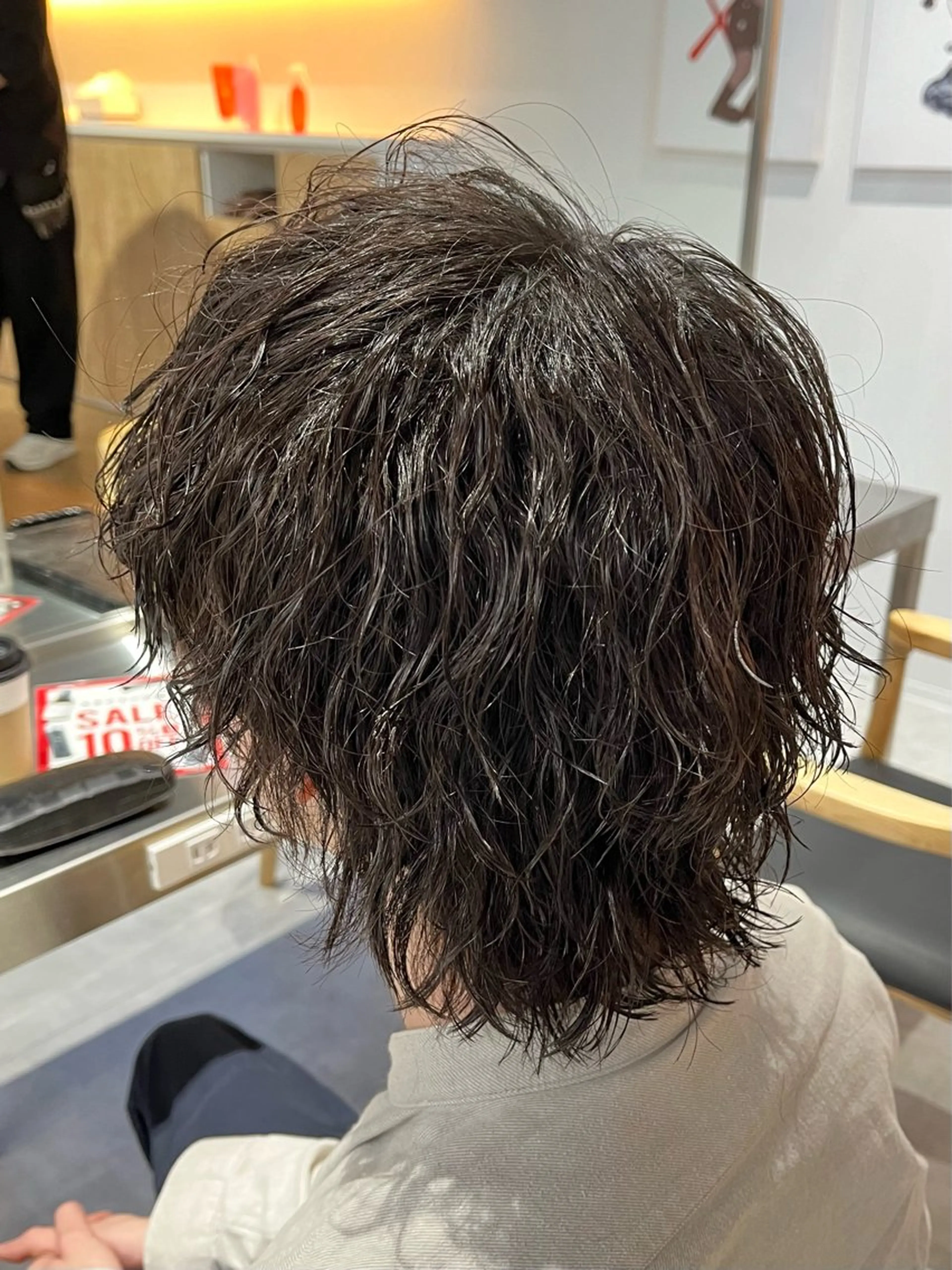 ミディアム パーマ メンズ ミディアムパーマ メンズパーマ ツイストスパイラルパーマ メンズウルフカット ウルフカット 新潟メンズパーマ 新潟駅/小田拓実のヘアスタイル