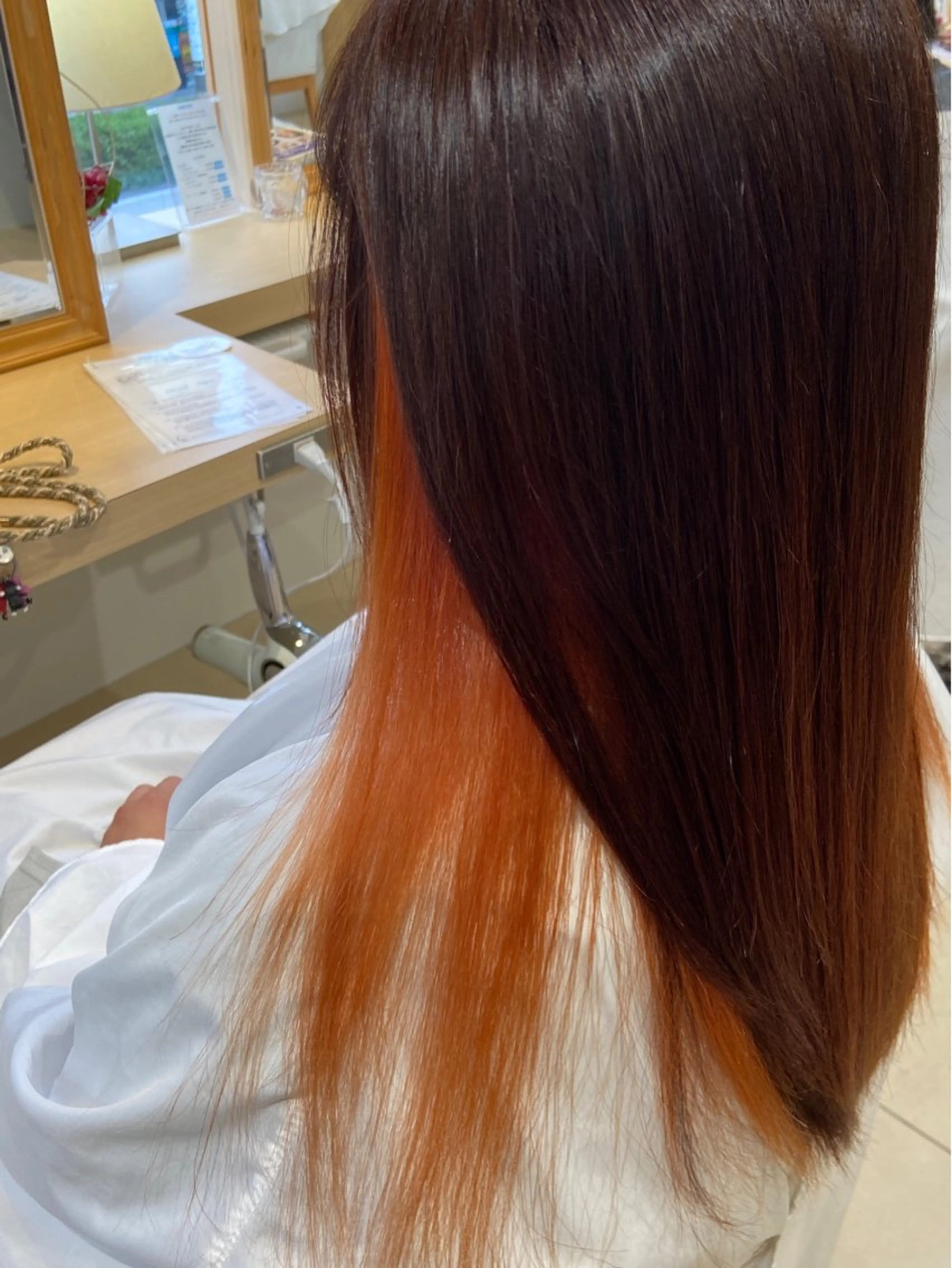 ロング カラー インナーカラー 30代からの大人 ショートのヘアスタイル