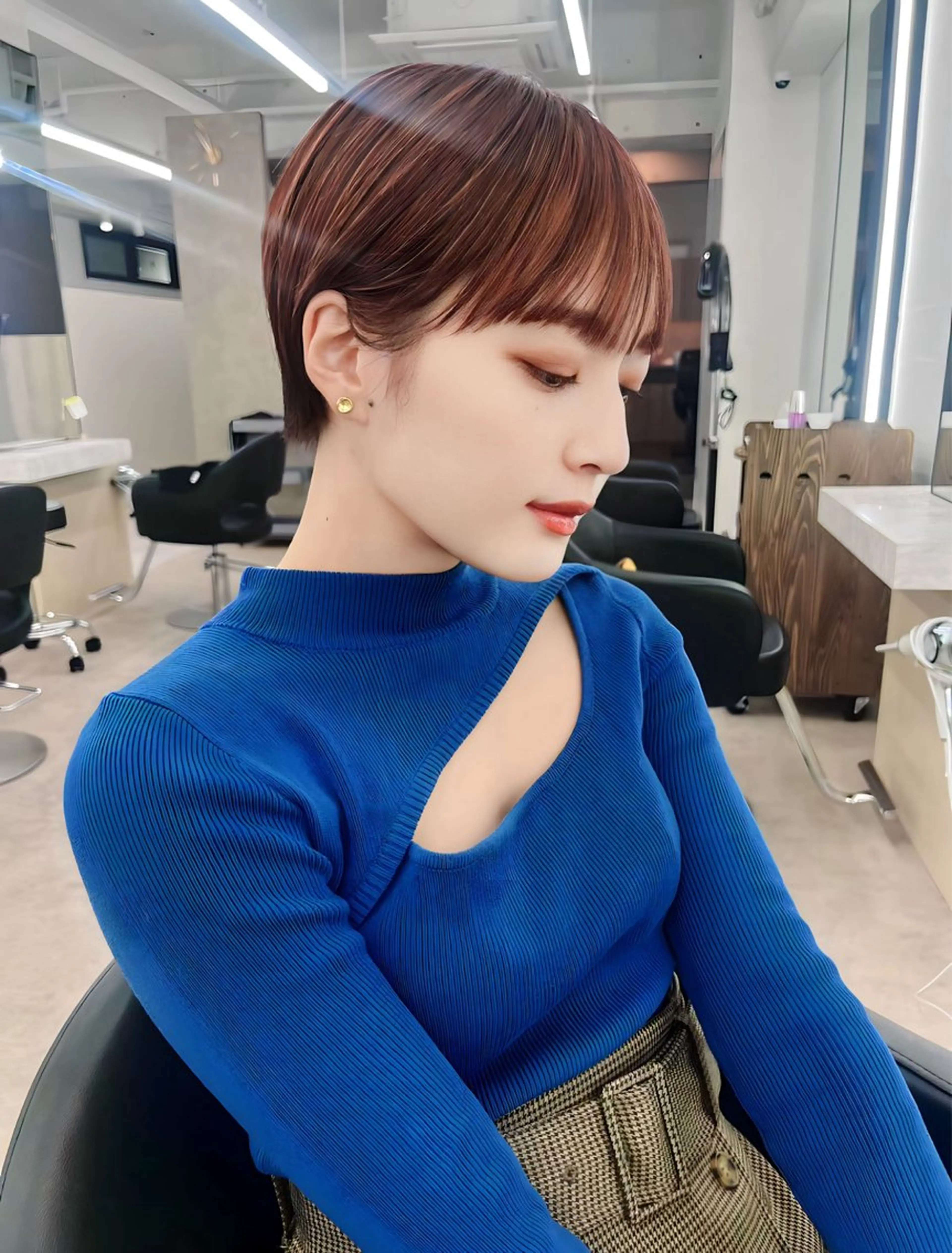 ショート カラー 丸みショート ショートヘア トリートメント ショートヘア特化 岡安優太のヘアスタイル