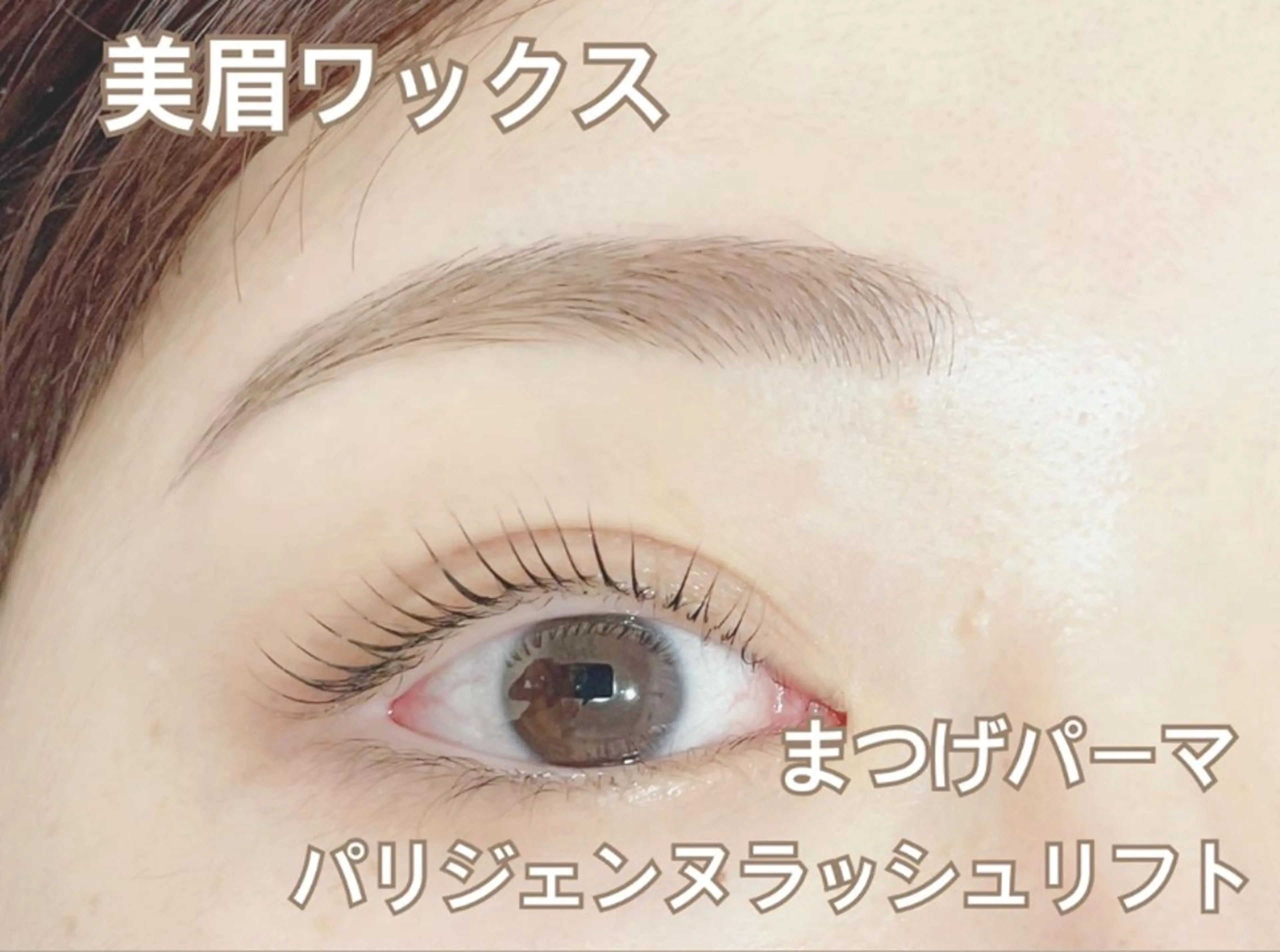 【⚠️アイブロウ＋上まつ毛パーマセットメニュー】美眉スタイリング✨ アイブロウワックス ＆ まつ毛パーマ研修・施術モデルの写真
