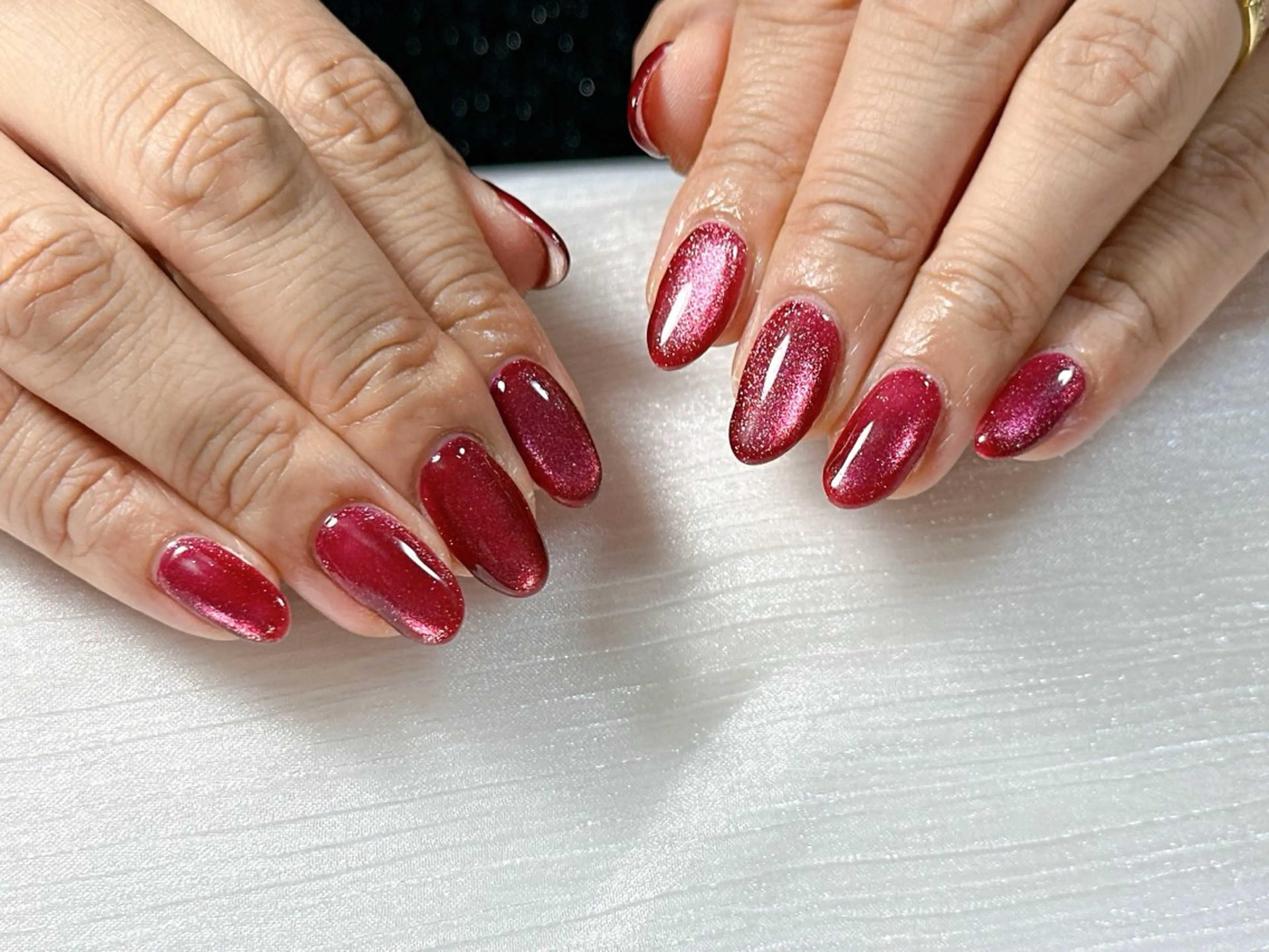 ネイル オーロラネイル ブルー フットネイル フレンチネイル ジェルネイル ハンドネイル kiki nail たまプラーザのネイルデザイン