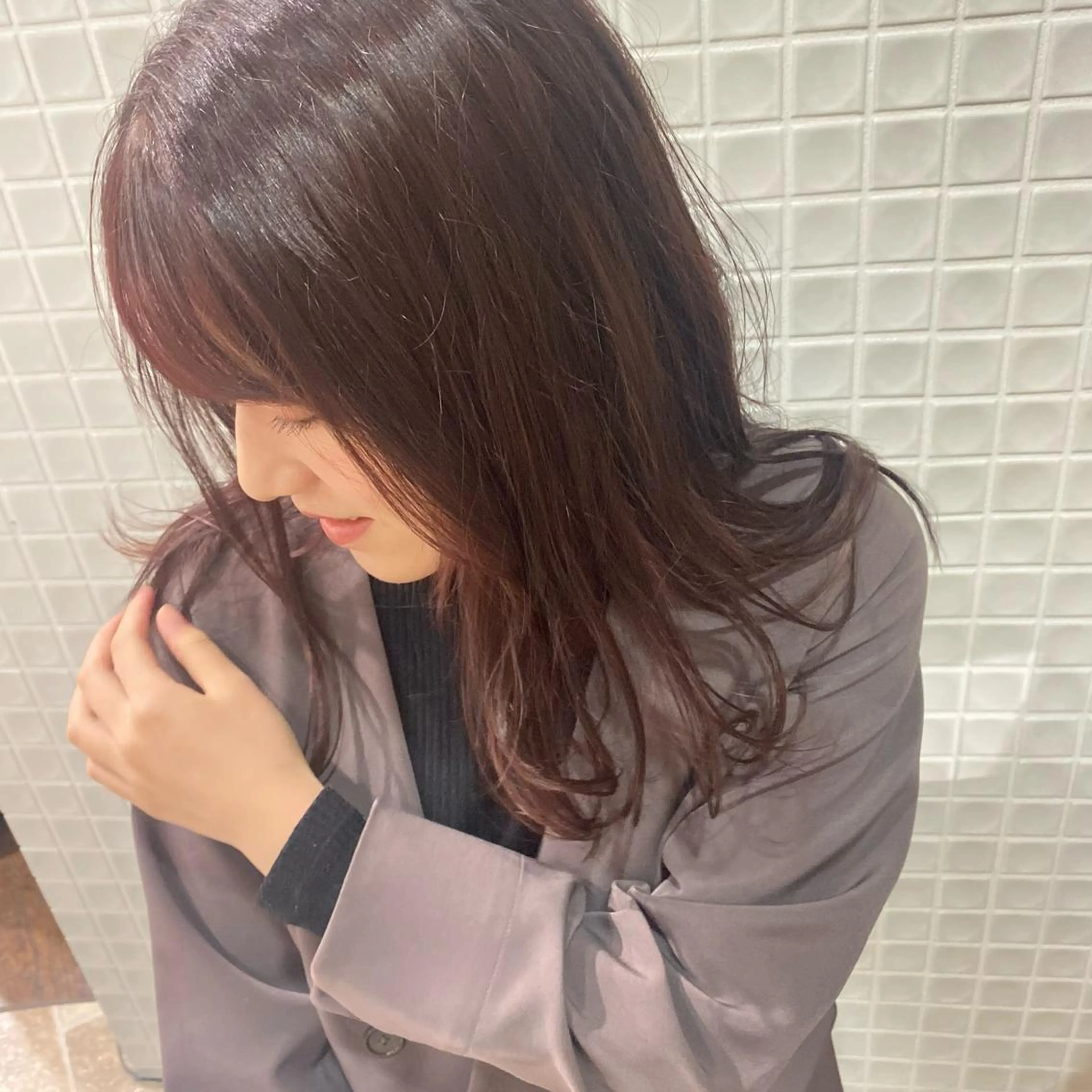 ロング カラー 中村 友香のヘアスタイル