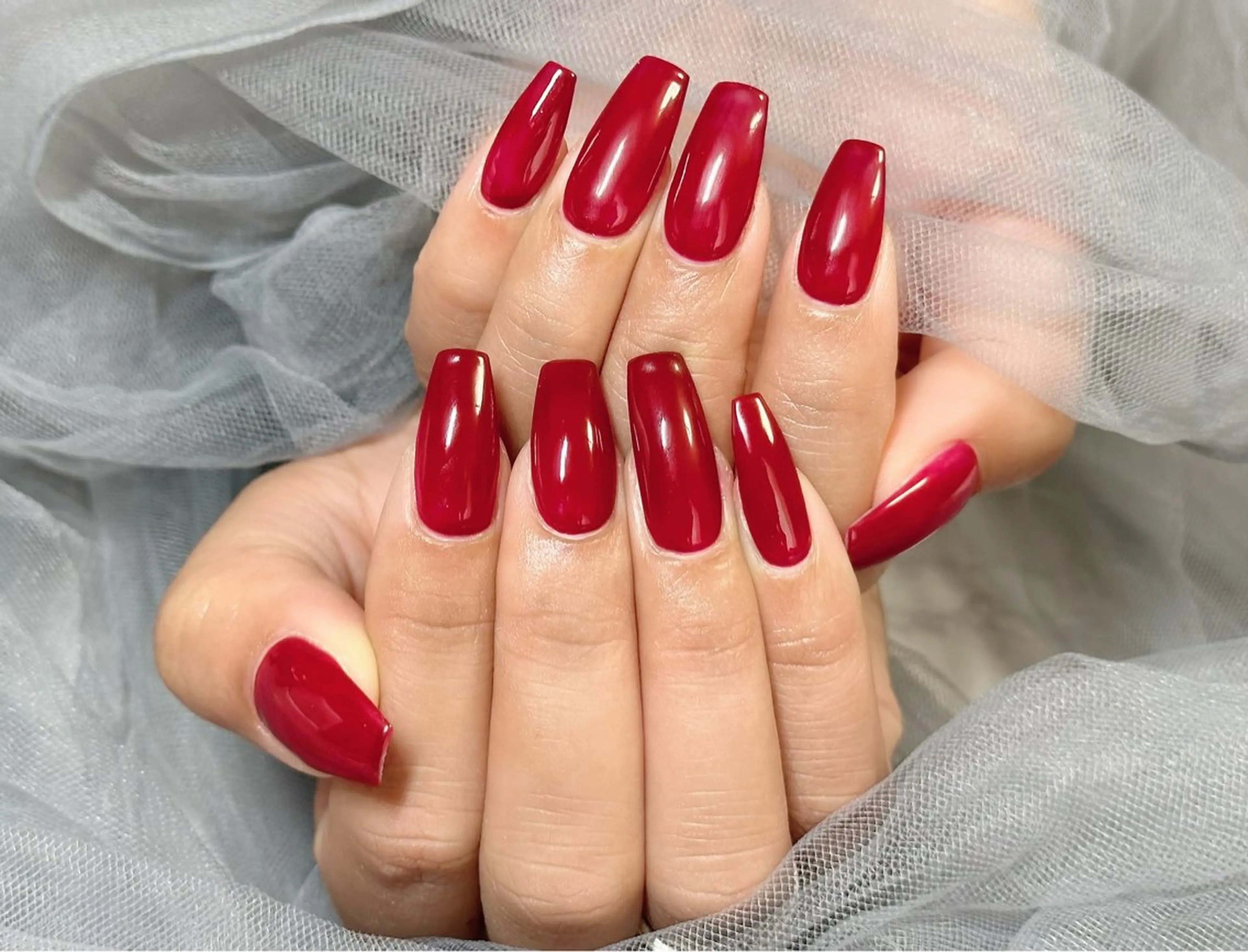 ネイル ボルドー ワンカラーネイル ハンドネイル KURELLY所属・Nail Salon KURELLYのネイルデザイン