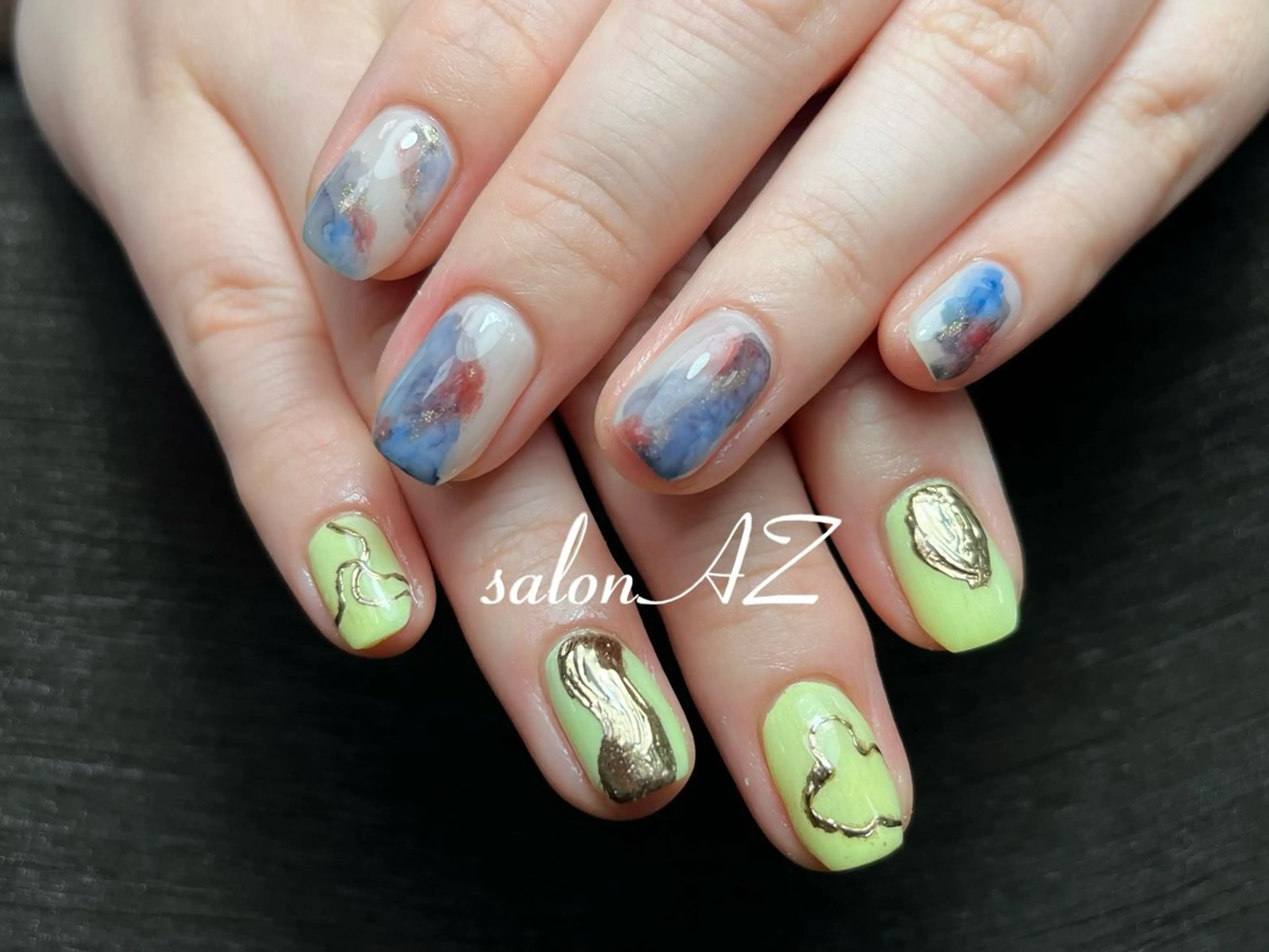 ネイル アートネイル 長さ出し フットネイル フレンチネイル ジェルネイル ハンドネイル salonAZ トップネイリストのネイルデザイン