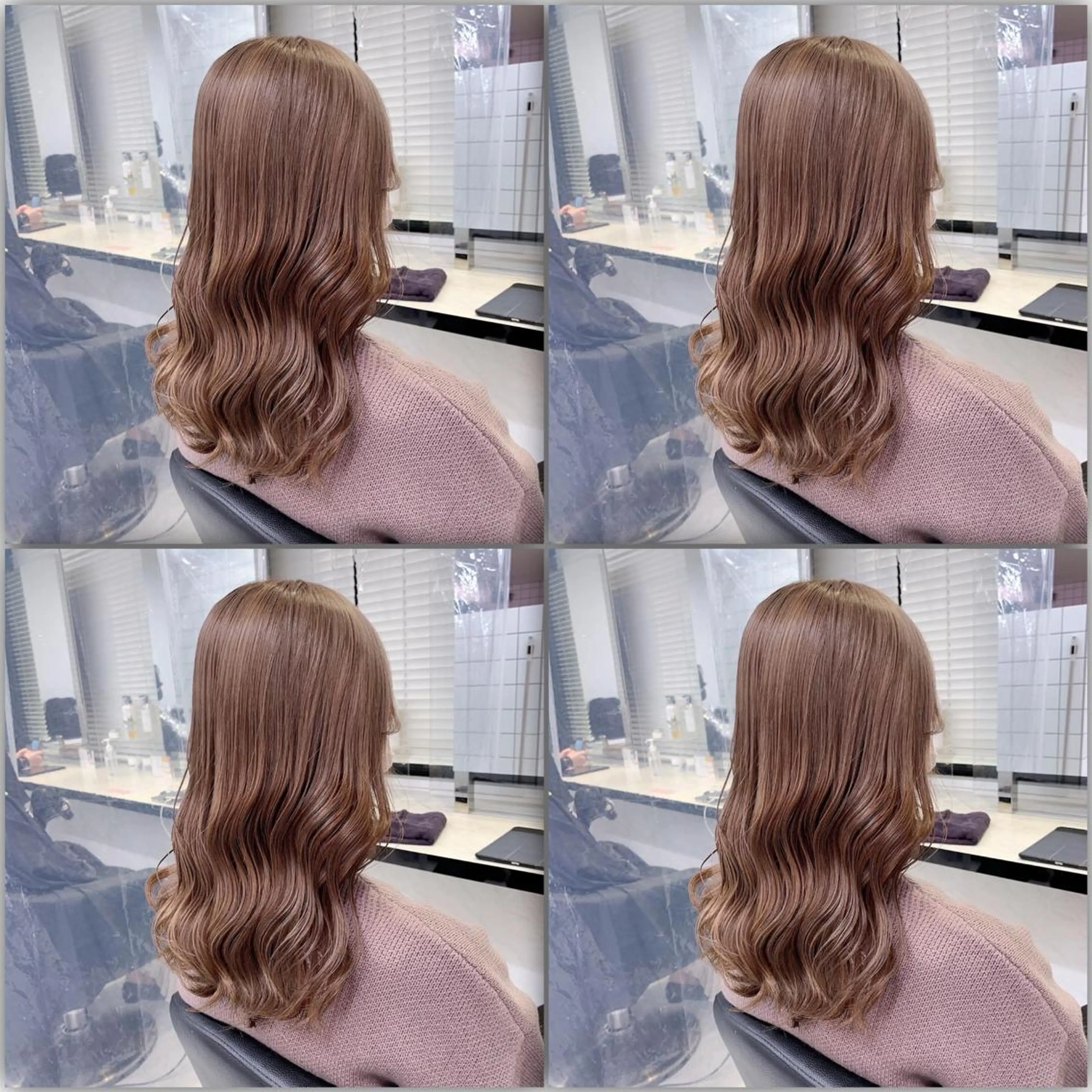 セミロング カラー ヘアアレンジ ケアブリーチ 韓国レイヤーKYONのヘアスタイル