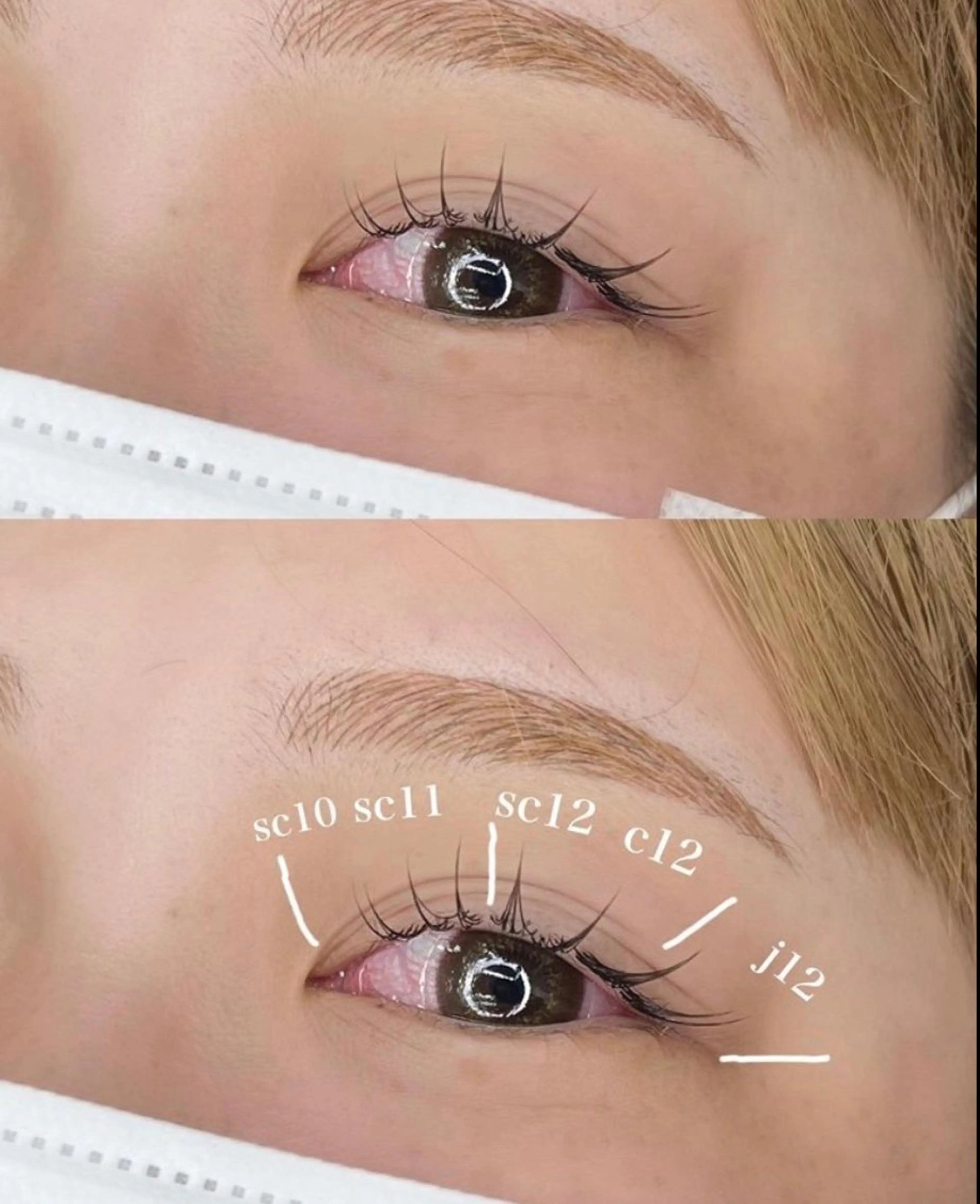 マツエク・マツパ Cカール フラットラッシュ Jカール 目尻長め share eyelashのマツエク・マツパデザイン
