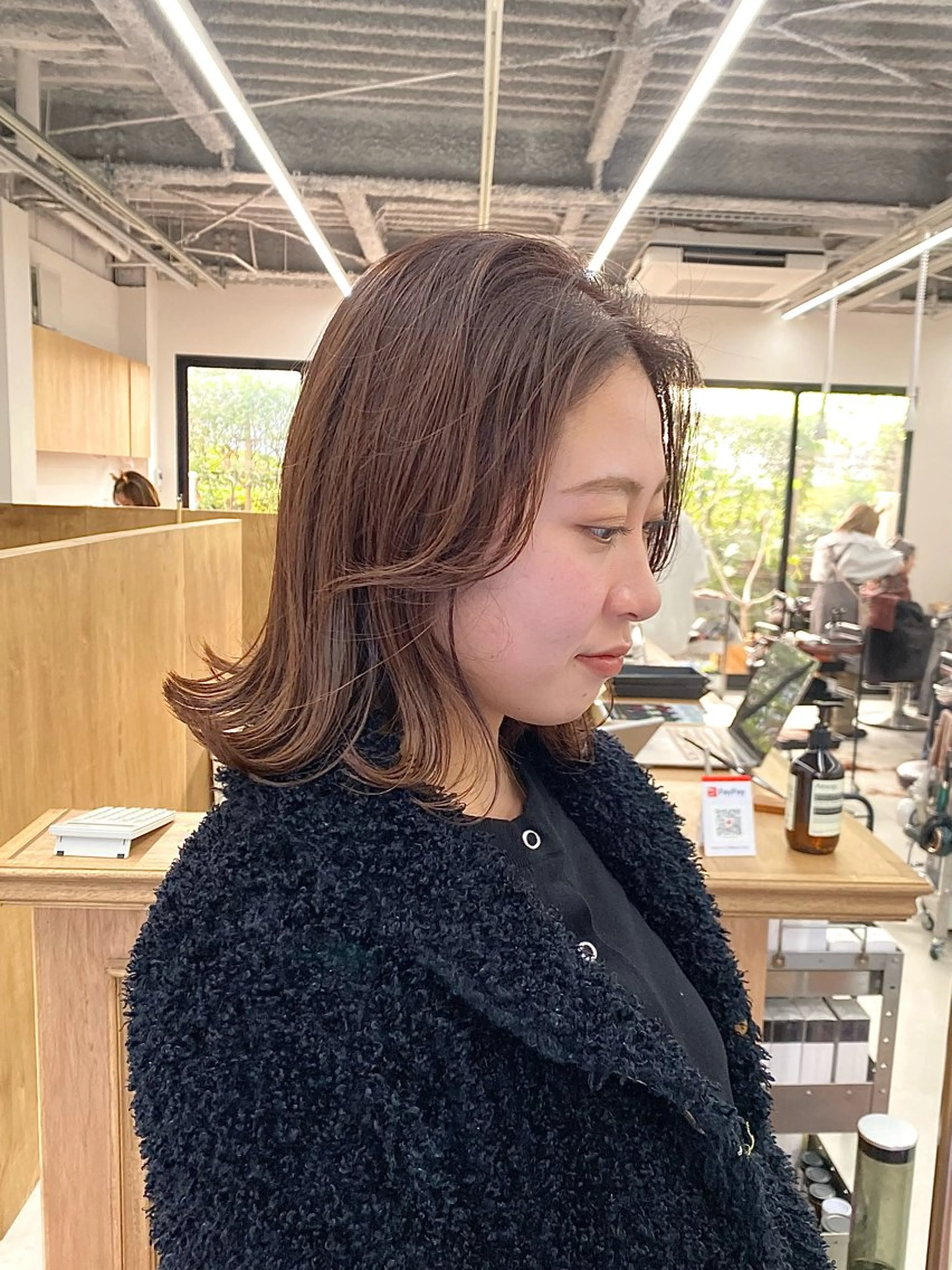 ミディアム カラー ヘアアレンジ 顔周りカット カット ヘアカラー トリートメント ハル🌸柔色/ ブリーチなし/艶髪のヘアスタイル