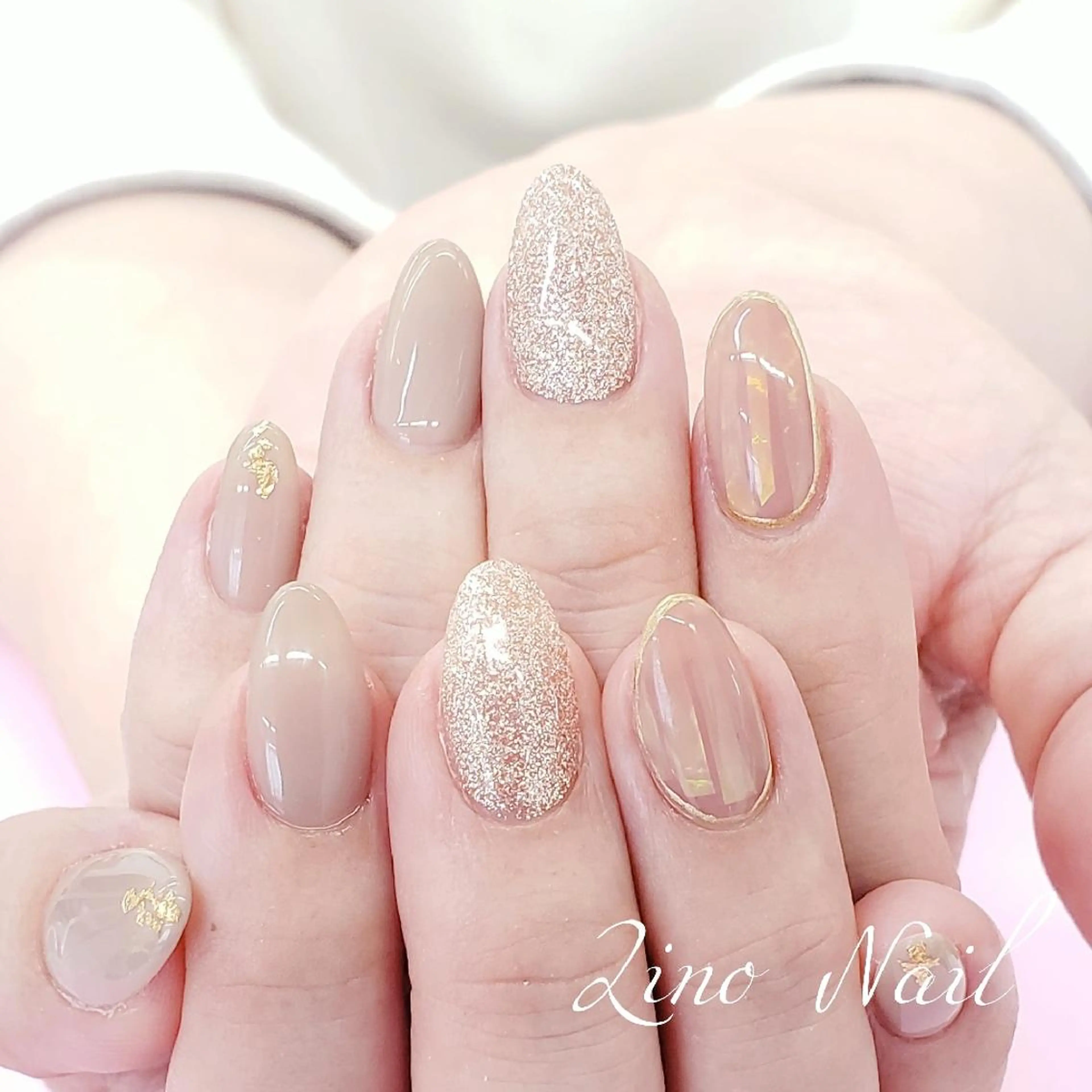 ネイル ジェルネイル キラキラネイル ニュアンスネイル ワンカラーネイル パラジェル Lino Nailのネイルデザイン
