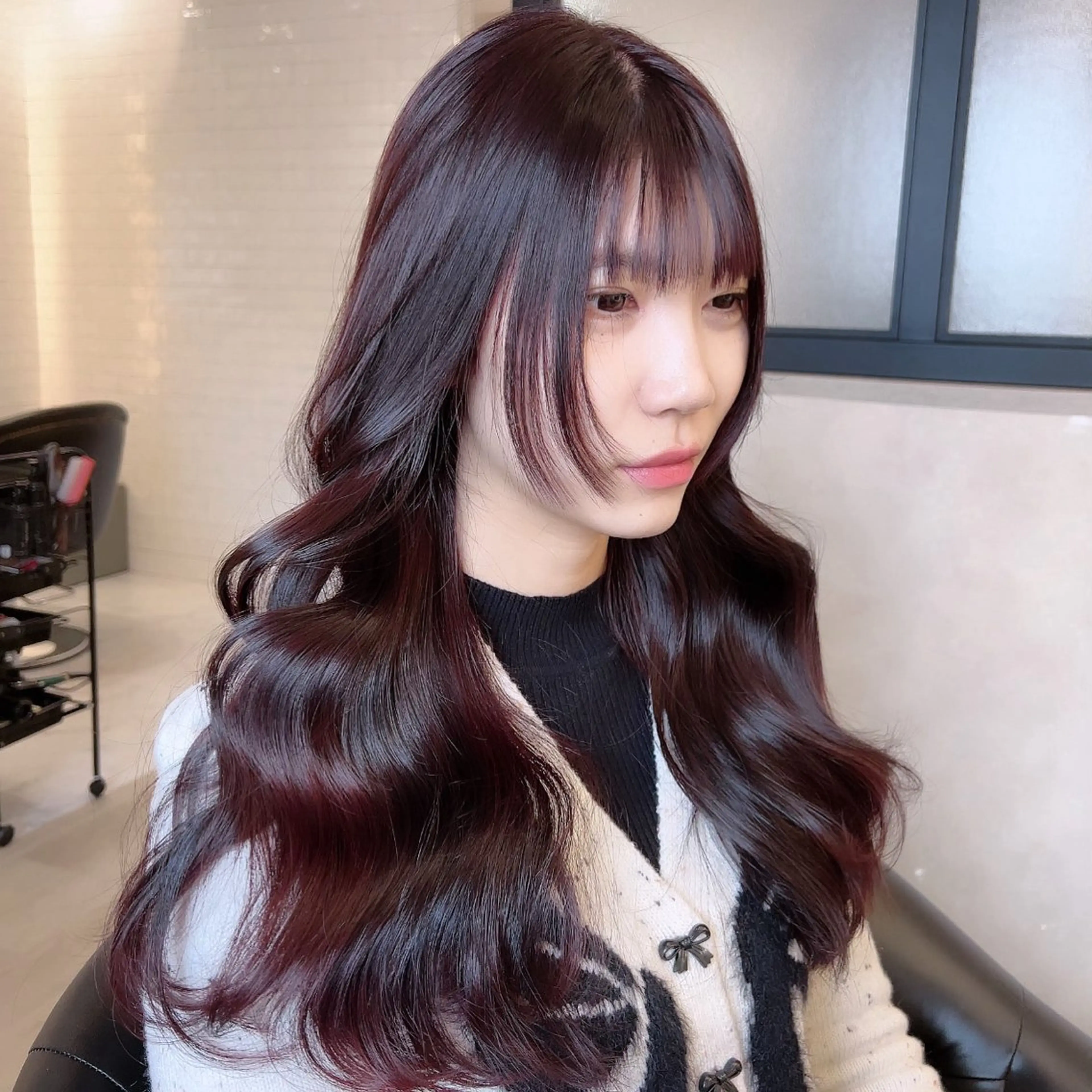 ロング カラー カット ヘアカラー トリートメント &chaLme   心斎橋所属・emi/髪質改善/ 韓国風/艶カラーのヘアスタイル