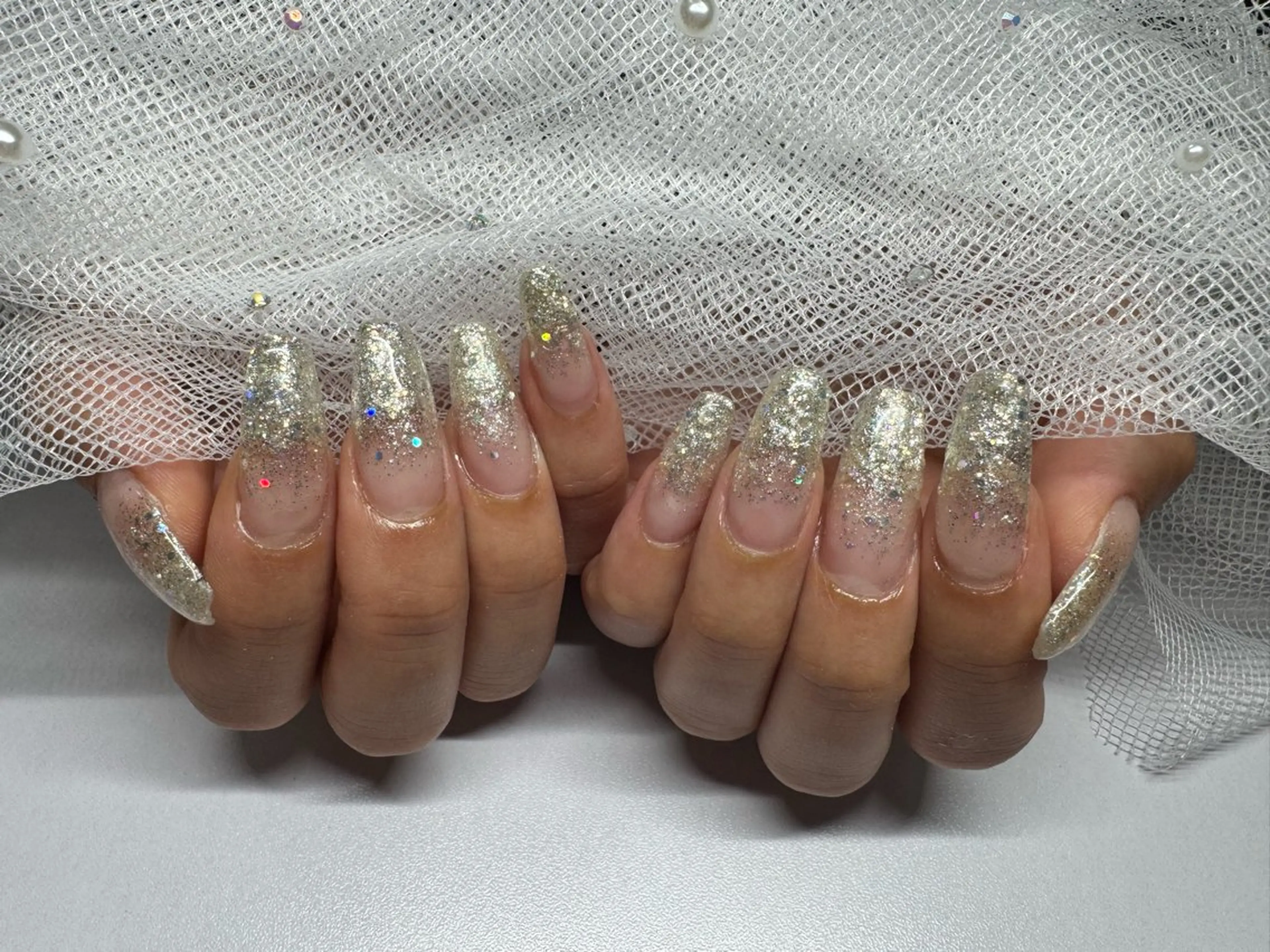 ネイル ラメ(グリッター) ラメグラデーション SalonPartage所属・Ruby りさのネイルデザイン