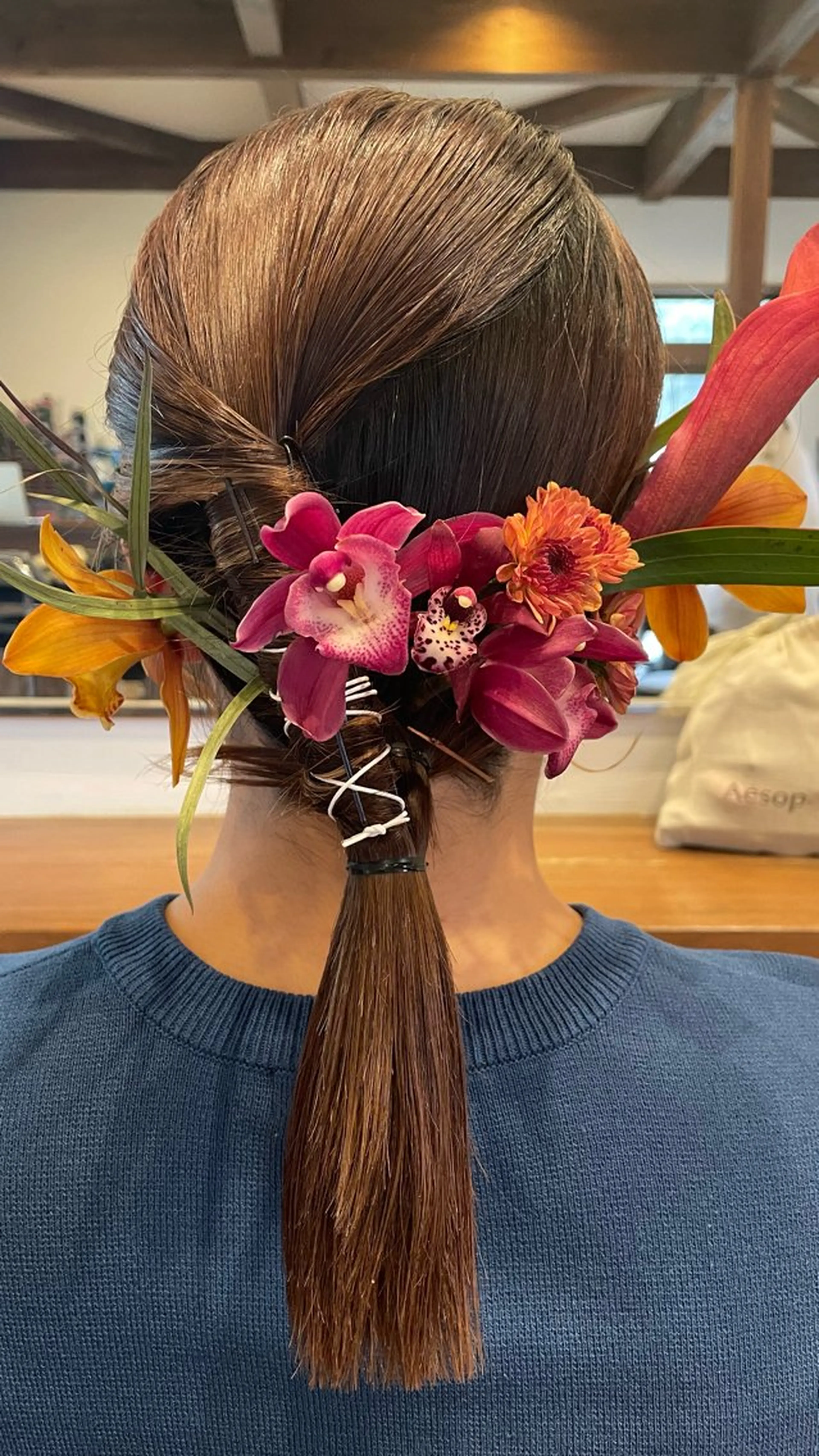 ミディアム ヘアアレンジ ヘアセット 透明感カラー/ アレンジ/篠崎渚彩のヘアスタイル