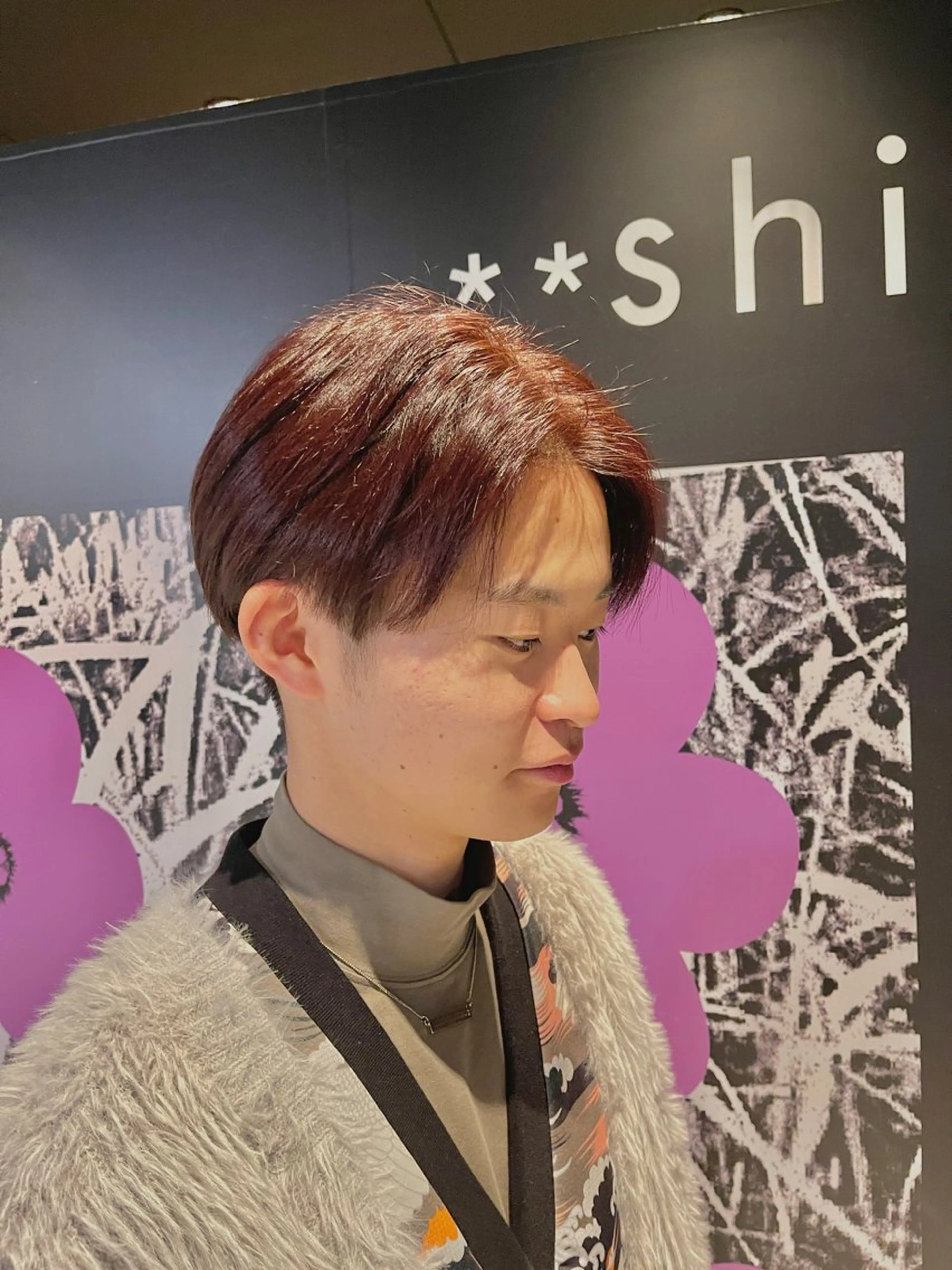 メンズ センターパート カット ヘアカラー 三好 達也のヘアスタイル