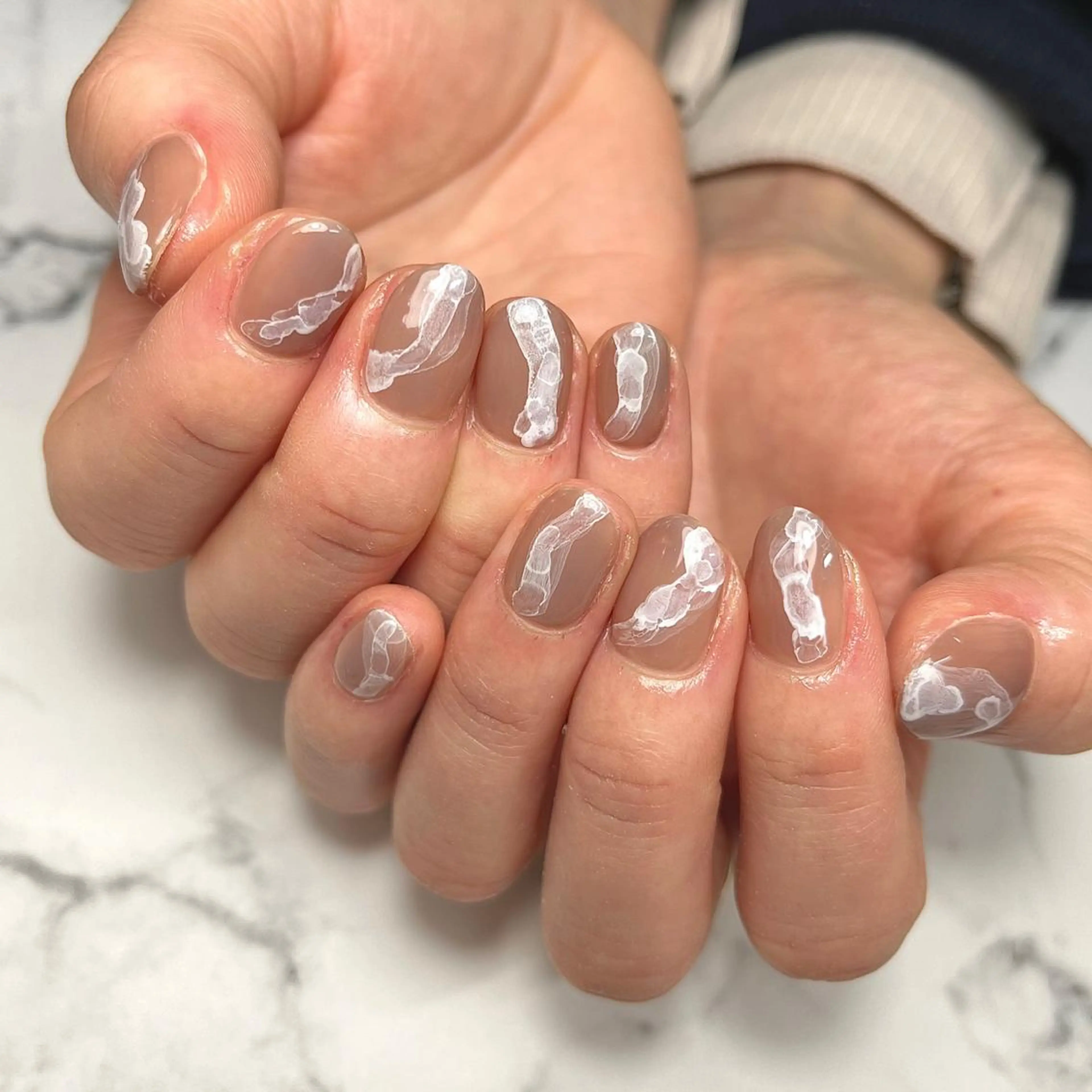 ネイル アートネイル ジェルネイル グラデーション 氷ネイル・うるうるネイル 韓国ネイル NAIL NOWのネイルデザイン
