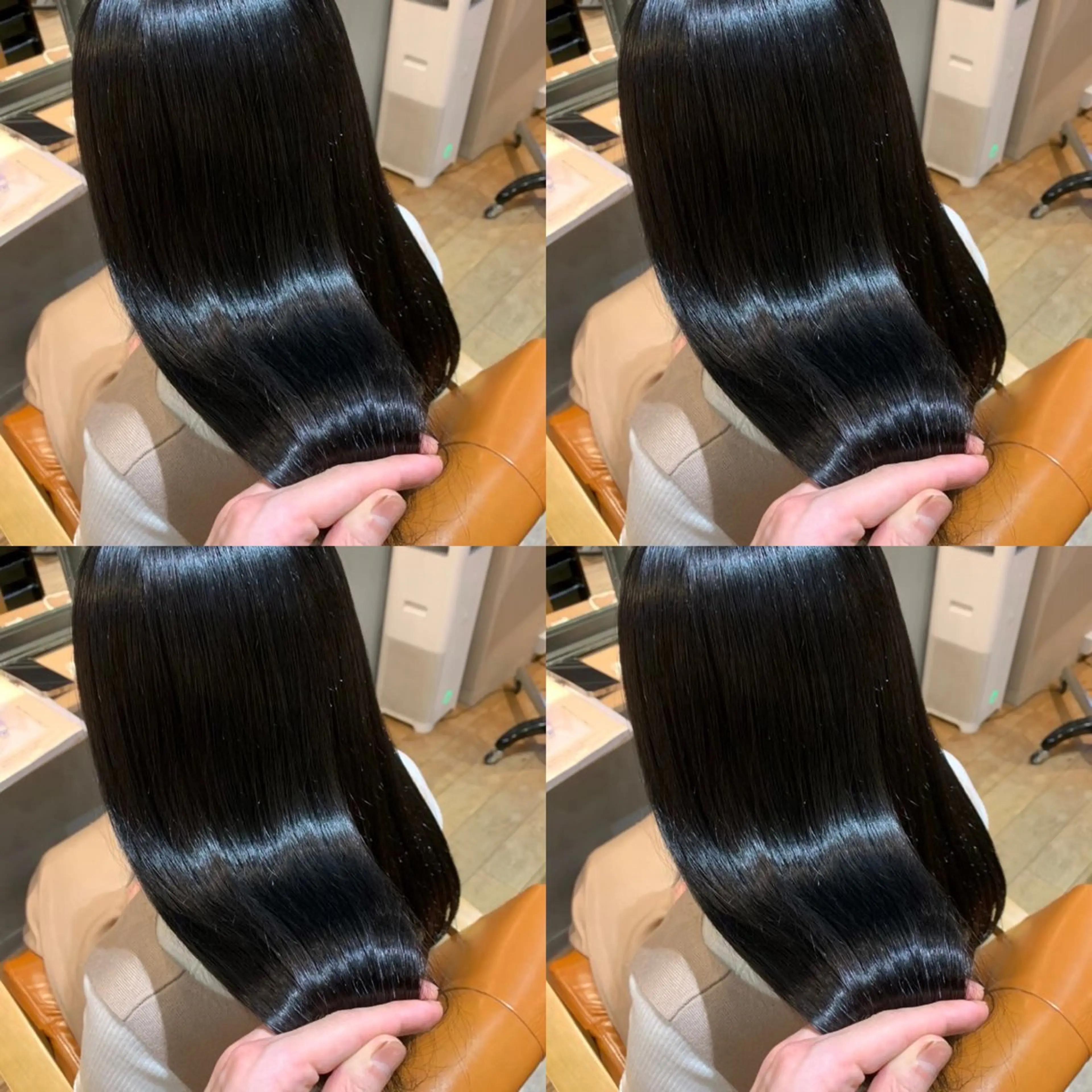 ロング カラー 黒髪 ブルーカラー ブルーブラック 髪質改善 韓国レイヤー ×髪質改善✨純大のヘアスタイル
