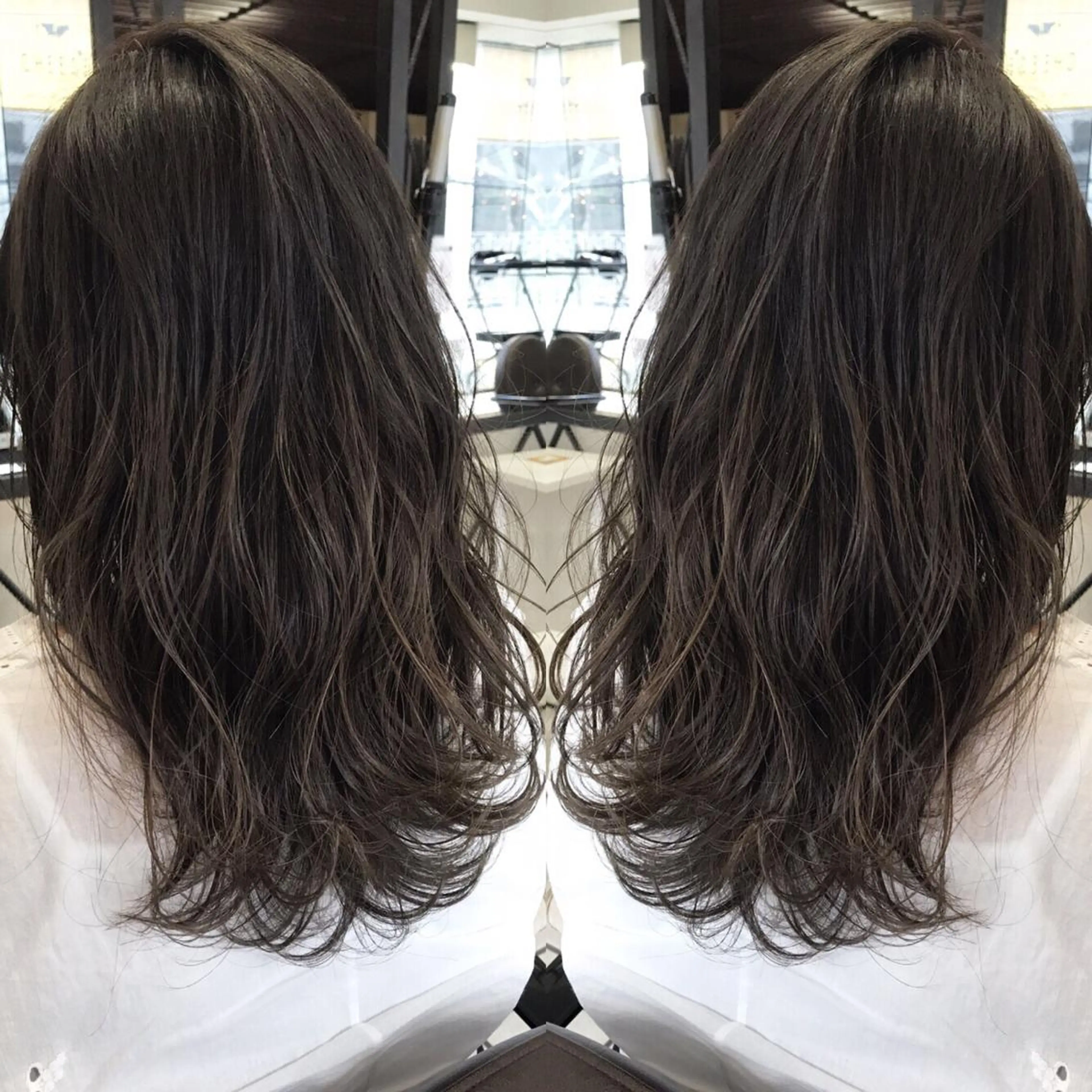 セミロング カラー シールエクステ⭐️ オオミタクヤのヘアスタイル