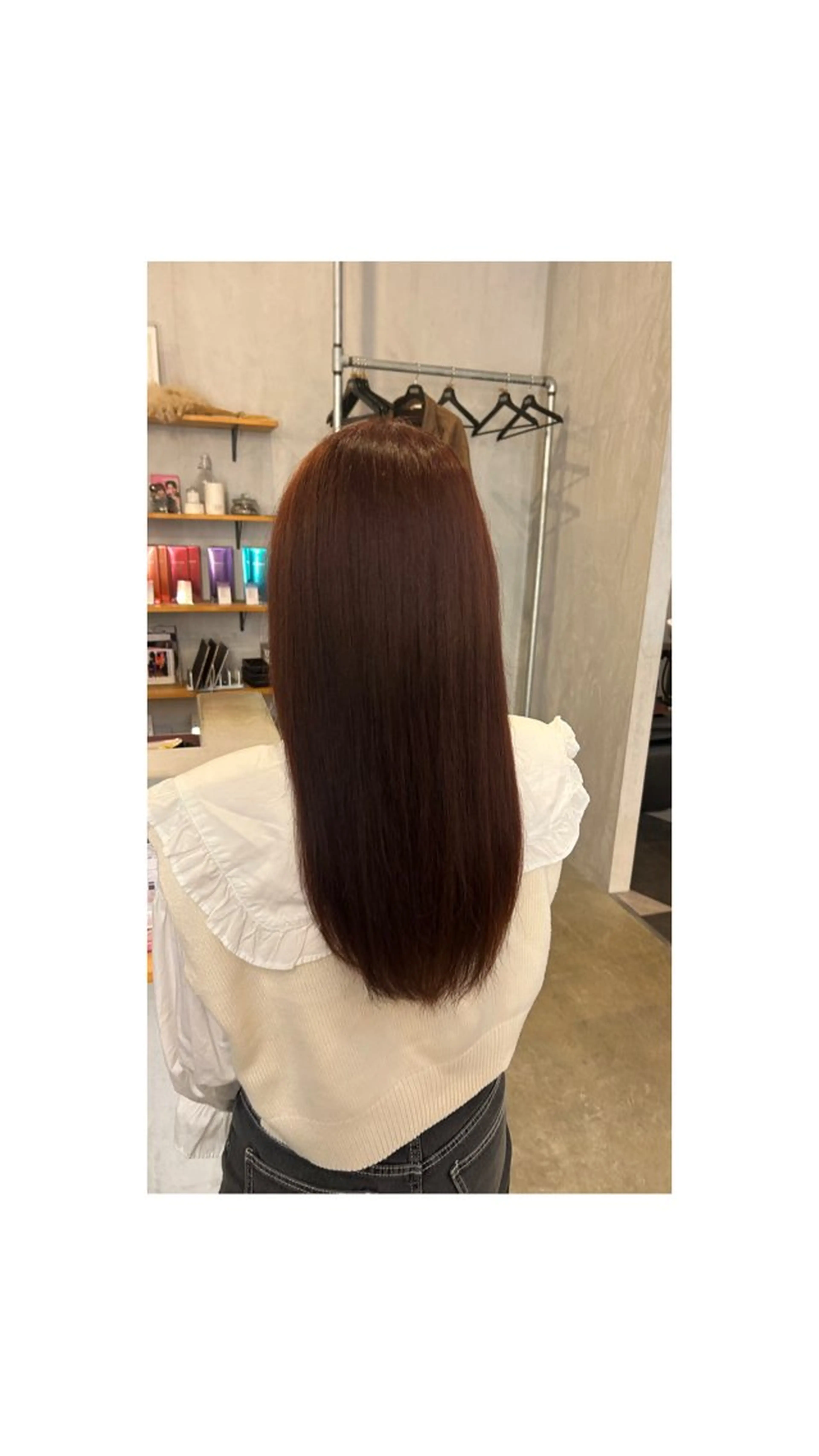 セミロング ピンクブラウン 長谷川 楓恋のヘアスタイル