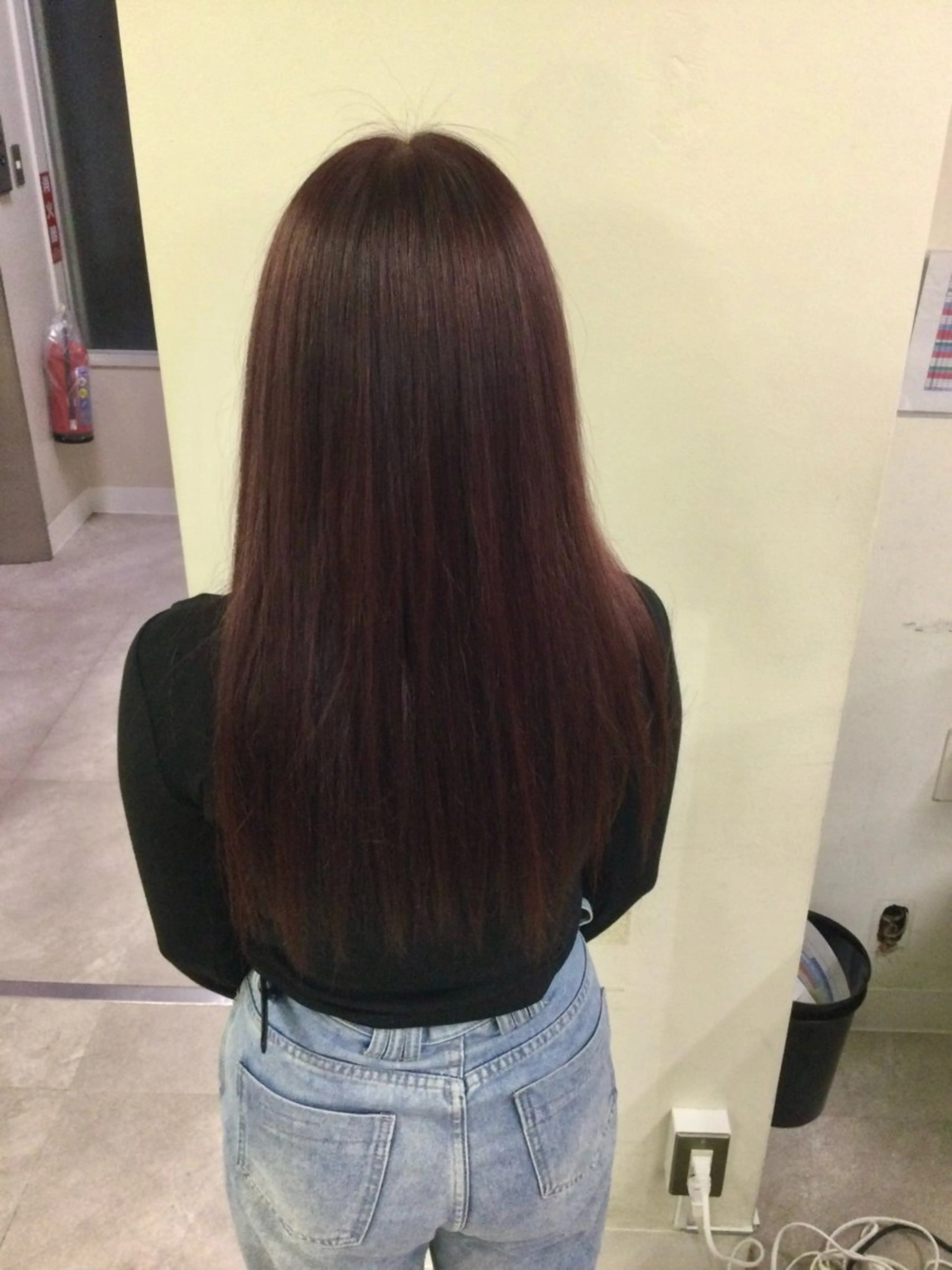 ロング カラー ブリーチ ブリーチなしカラー レッドカラー カット ヘアカラー トリートメント 吉松 大輝のヘアスタイル