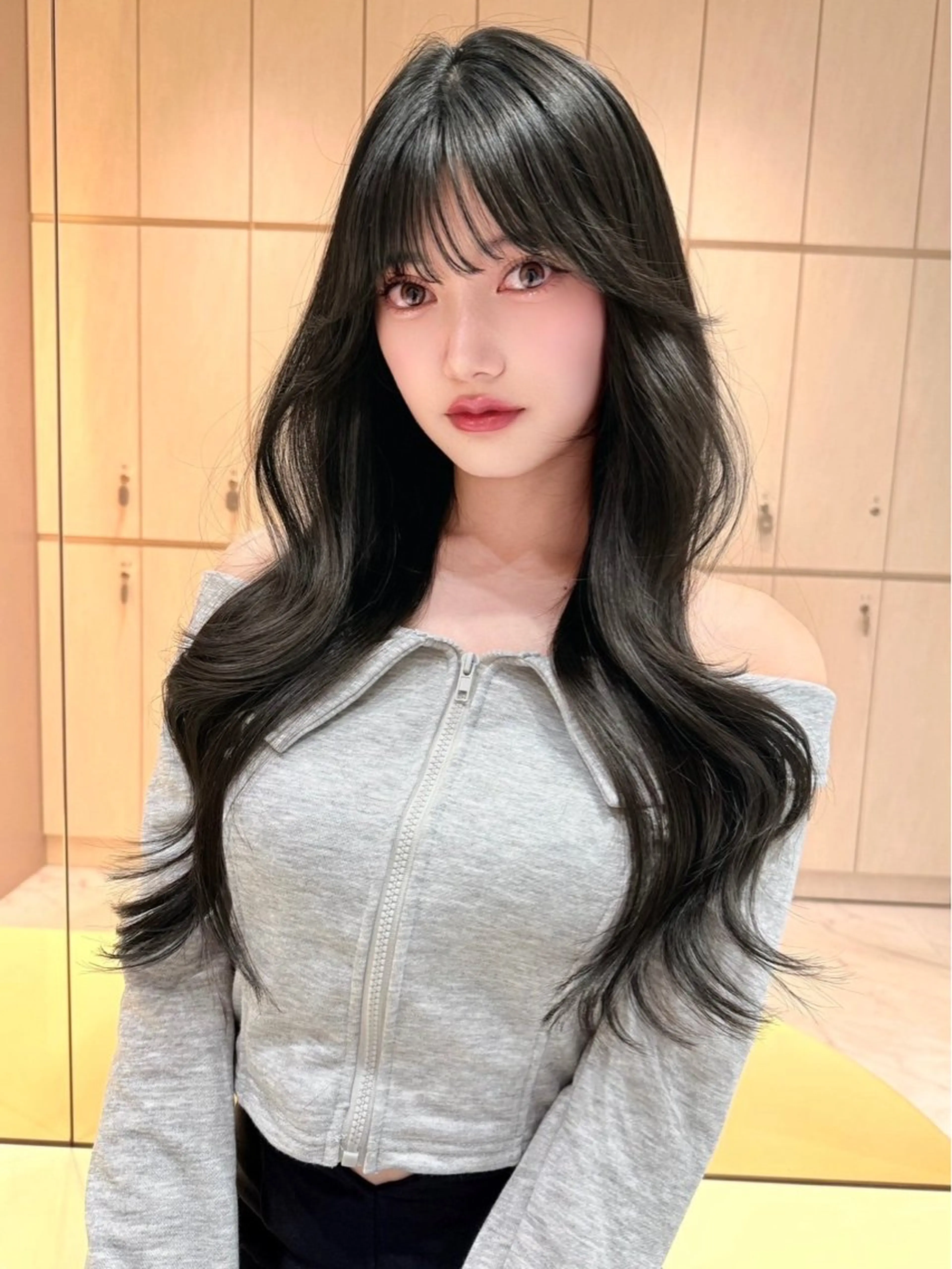 ロング カラー ヘアアレンジ カット ヘアカラー トリートメント ヘアセット 🇰🇷韓国ヘア 髪質改善yamatoのヘアスタイル