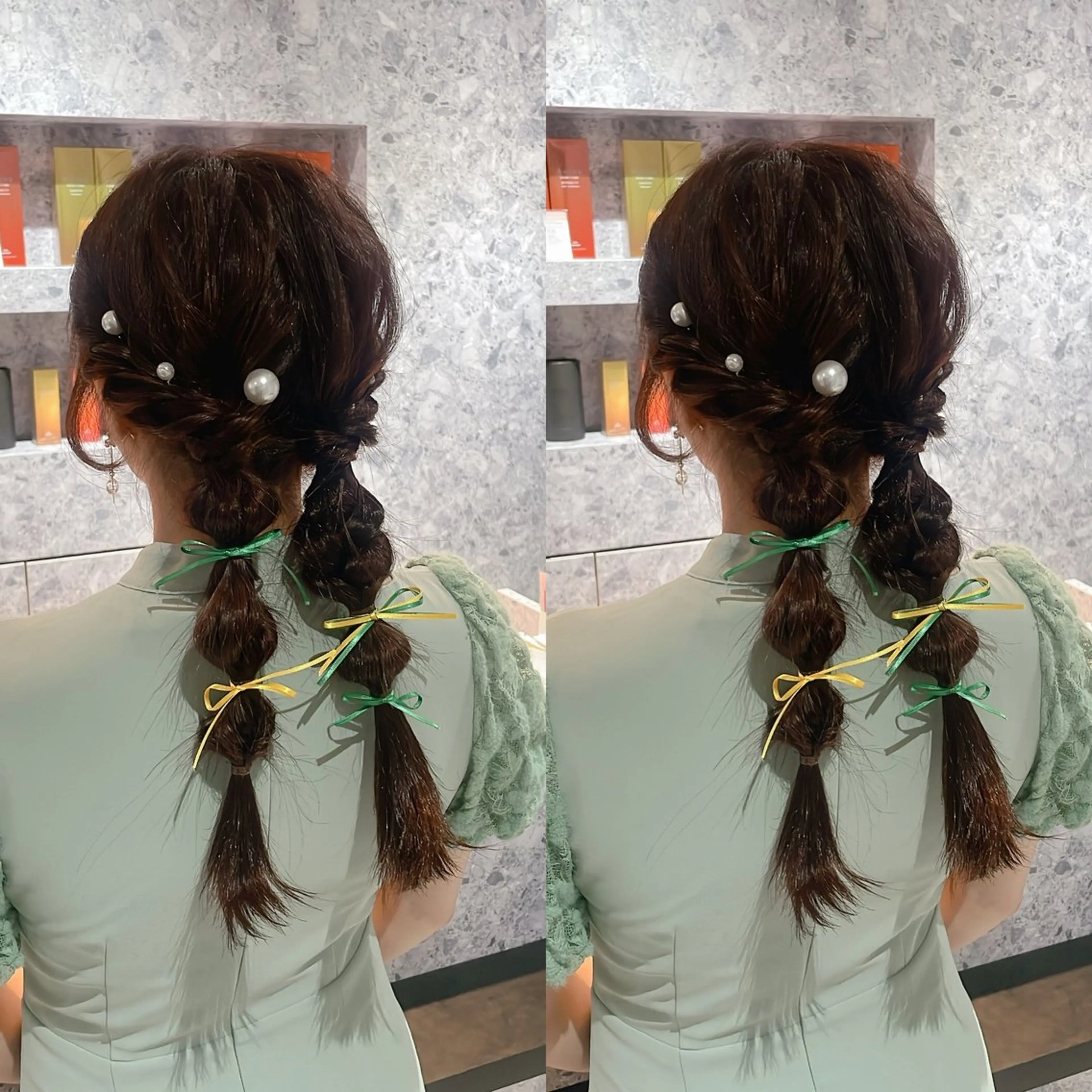 セミロング ヘアアレンジ ヘアセット 艶カラー🦋髪質改善 🫧MINAMIのヘアスタイル