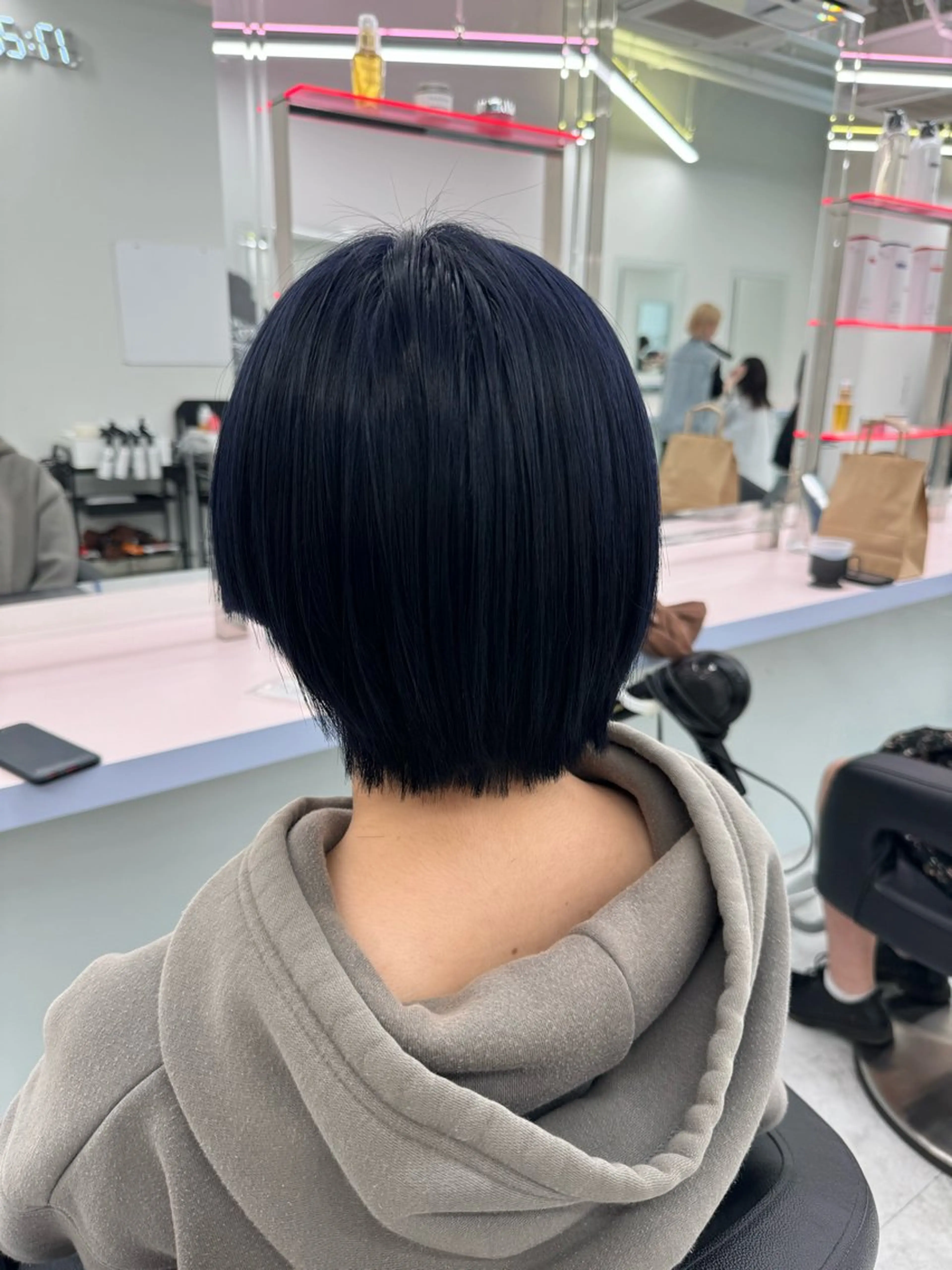 ミディアム カラー ブルーカラー ダブルカラー ネイビーカラー カット ヘッドスパ ヘアセット ♡ブリーチカラー♡ Mirioのヘアスタイル