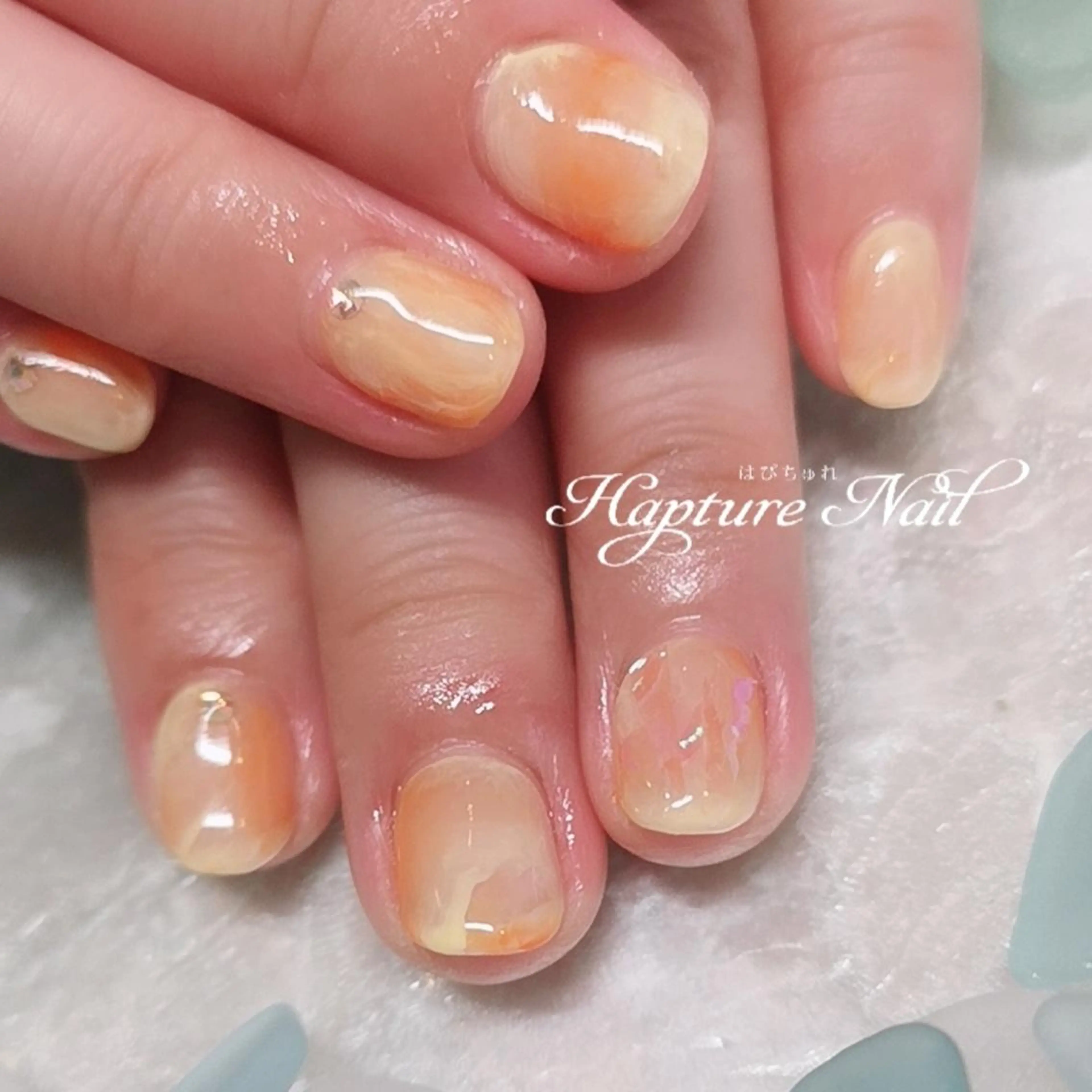 ネイル アートネイル オーロラネイル 大理石ネイル(マーブル) ニュアンスネイル オフィスネイル m- Hiroのネイルデザイン